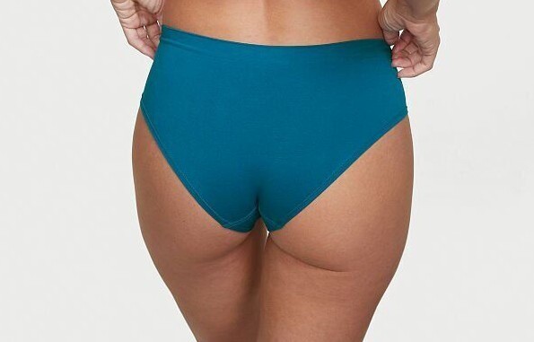 XL Bright Blue Turquoise Seamless LOGO Victorias Secret Hipster Hiphugger Panty