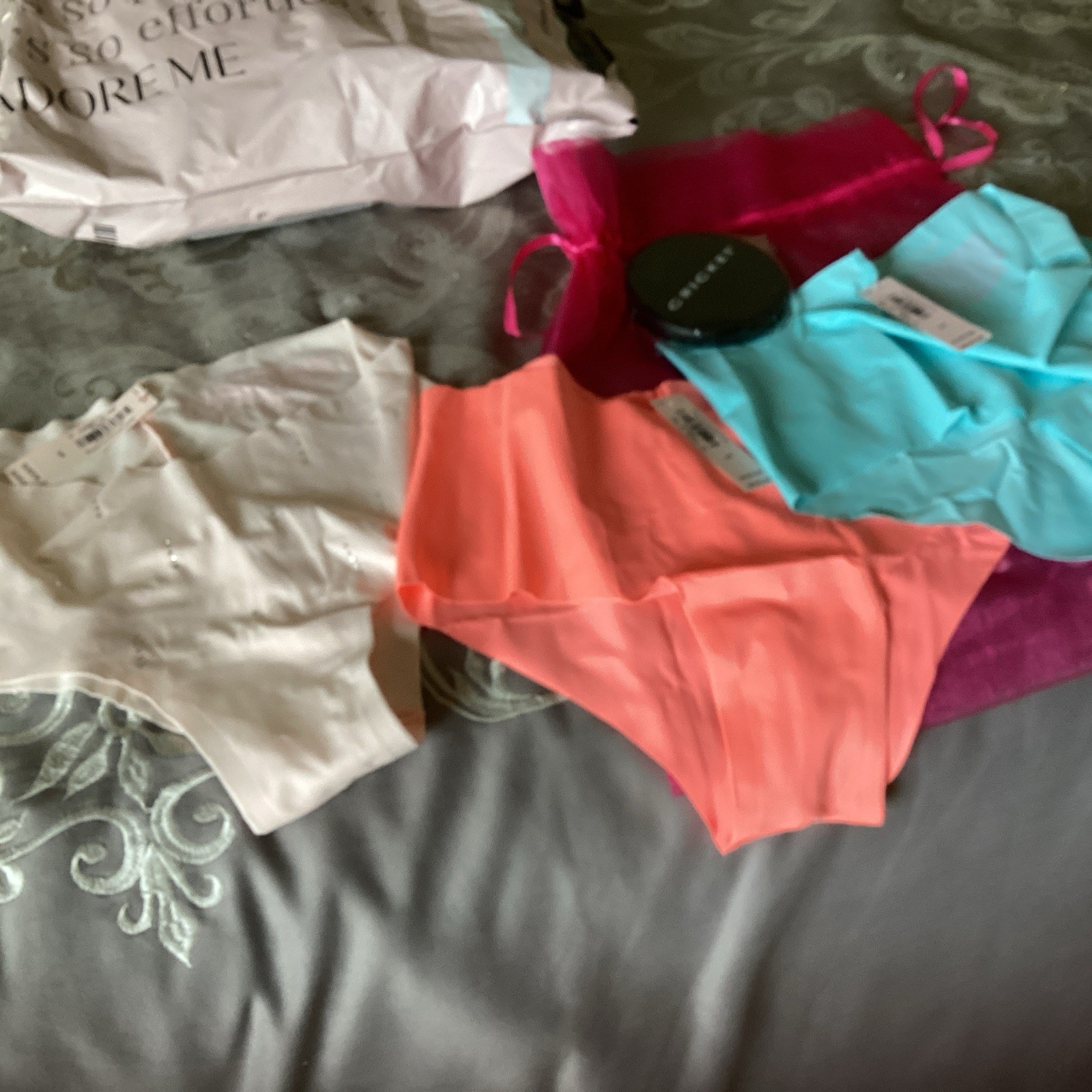 Pink Victoria’s Secret 3 Pack Pink Orange Blue Cheeky Bikini Underwear S