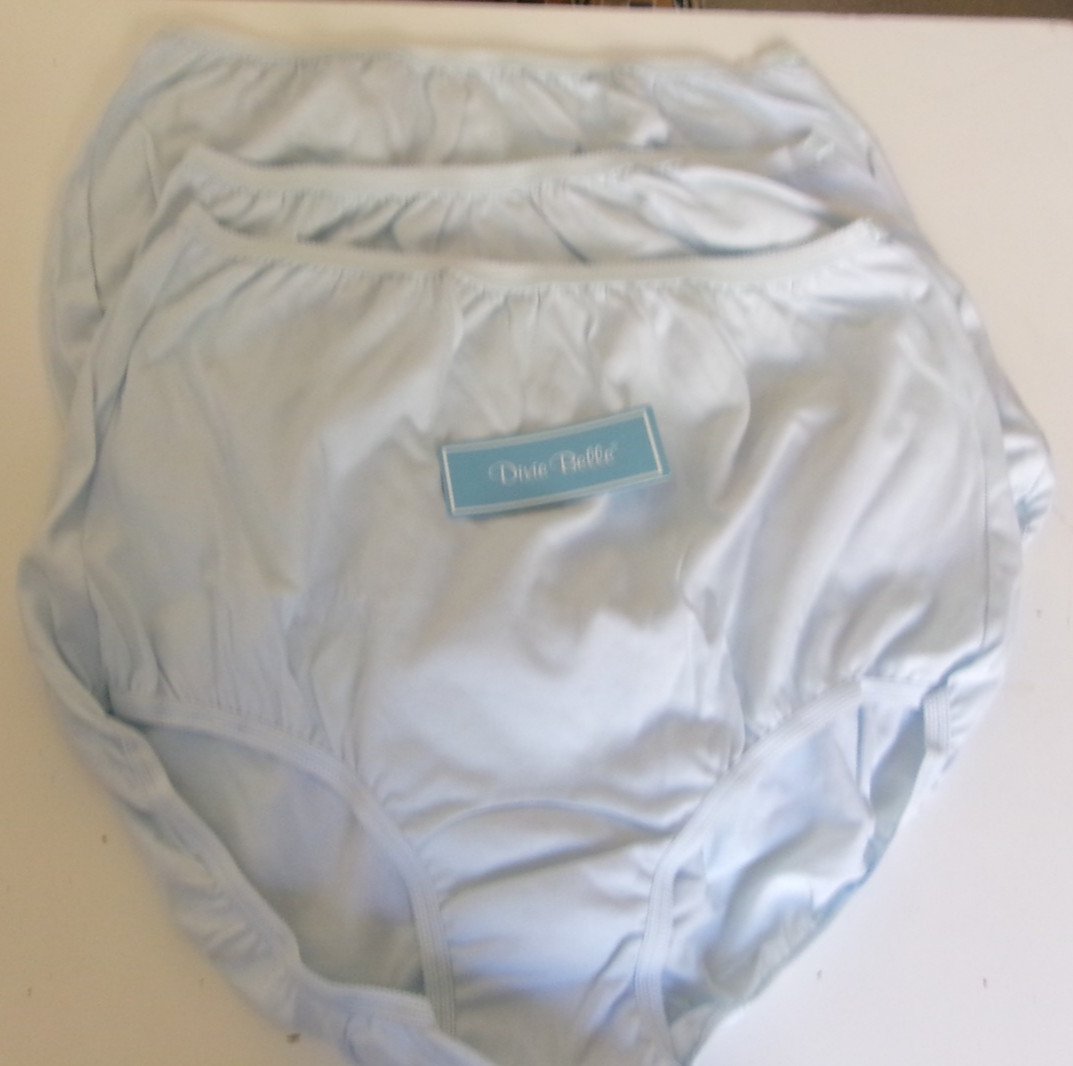 3 Dixie Belle by Velrose Cotton Briefs 100% Cotton Blue Size 7 Style 410