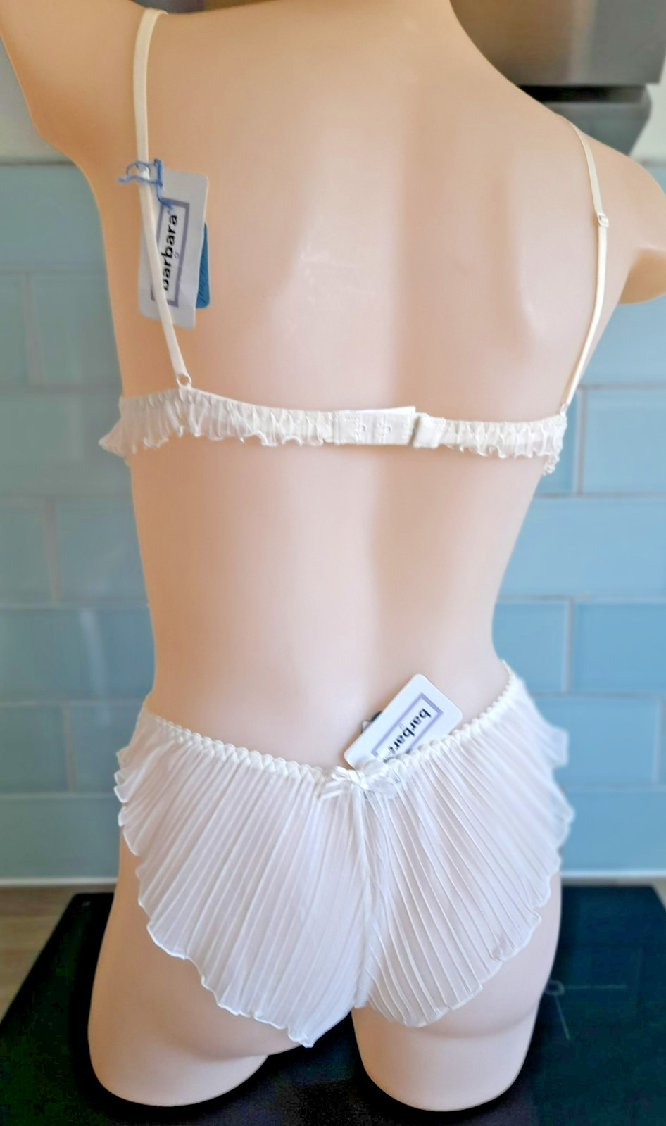 Barbara Ivory “Follies” High Leg Pleated Fan Backed Briefs