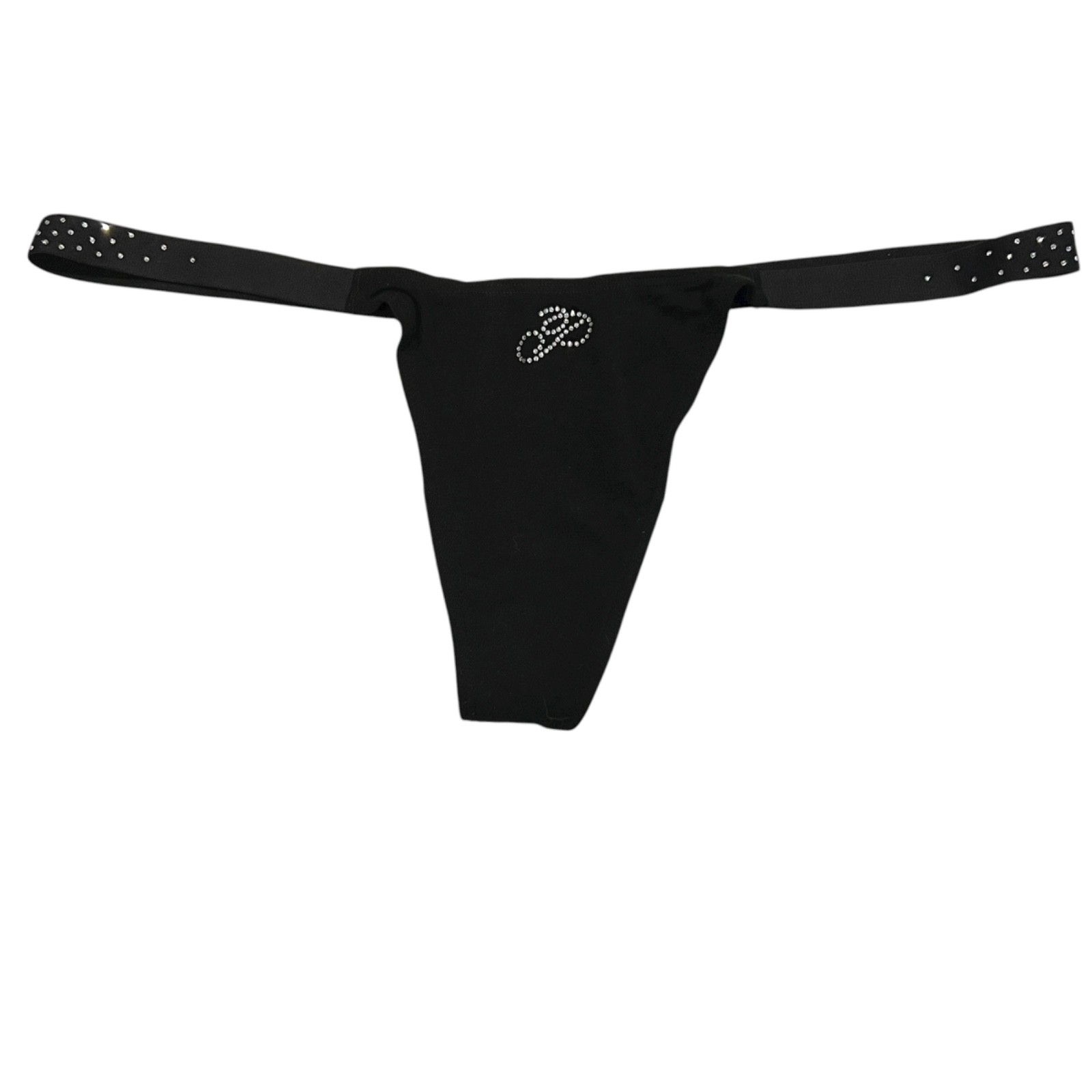 NWT VICTORIA’S SECRET PINK Thong Pantie Sz XS-M-L-XL Black Bling Jersey