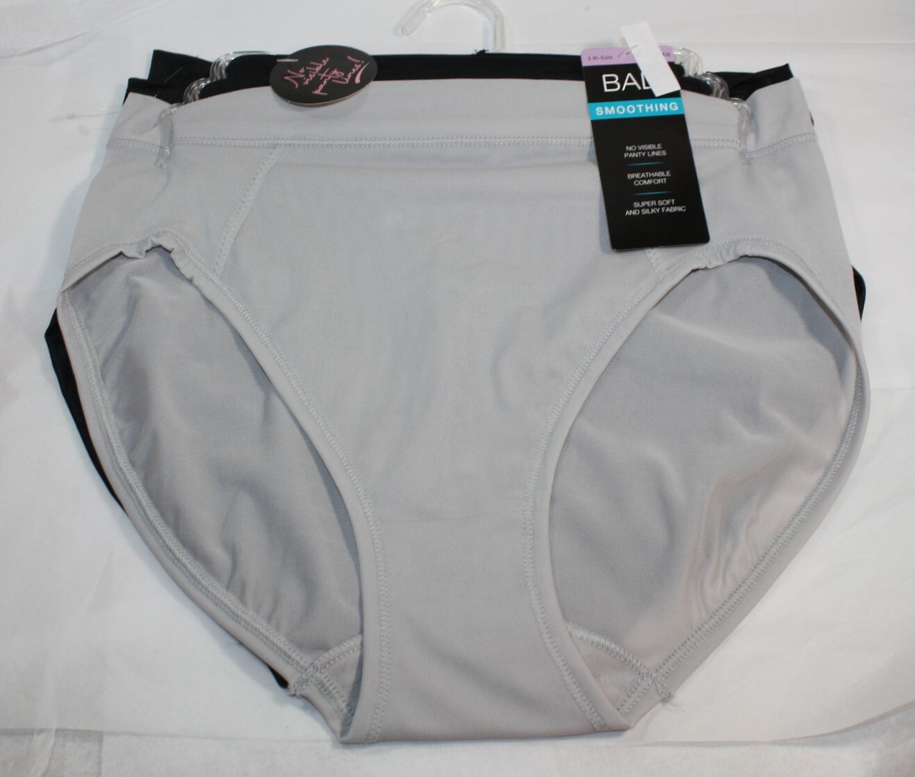 New set/3 BALI One Smooth U ULTRA LIGHT HI CUT panties breathable GRAY BLACK