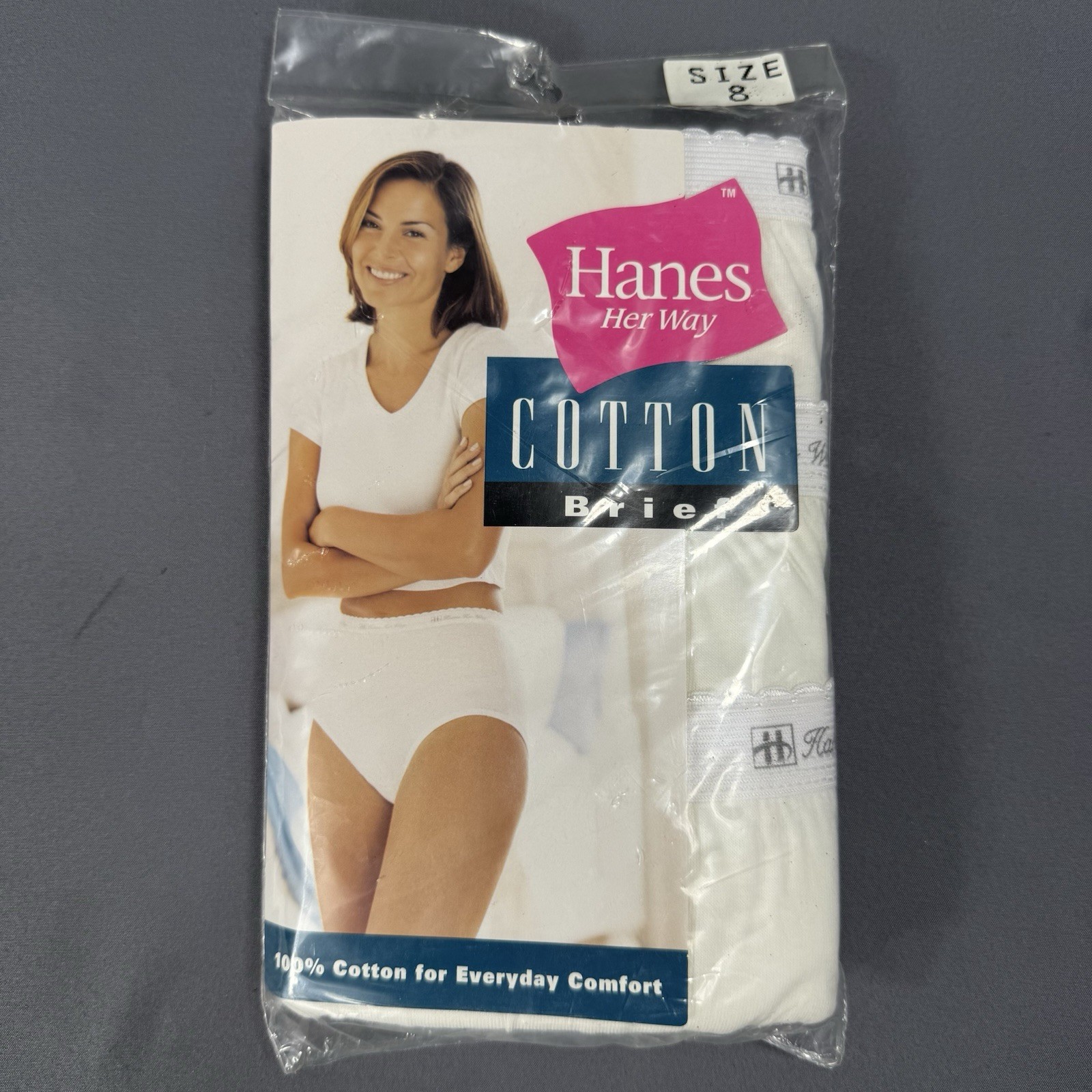 Vtg 1987 Jockey & 1999 Hanes Her Way Cotton HiCut Briefs White 4 Pair Size 8 NOS