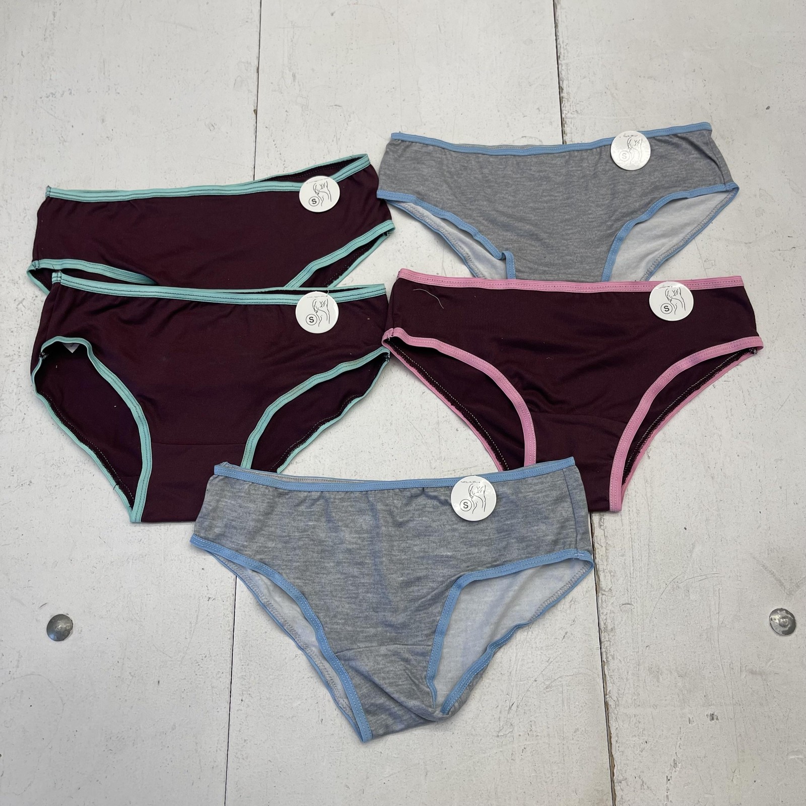 Bikini Panties Womens Small Multicolor Cotton Spandex Jersey 5 Pack Breathable