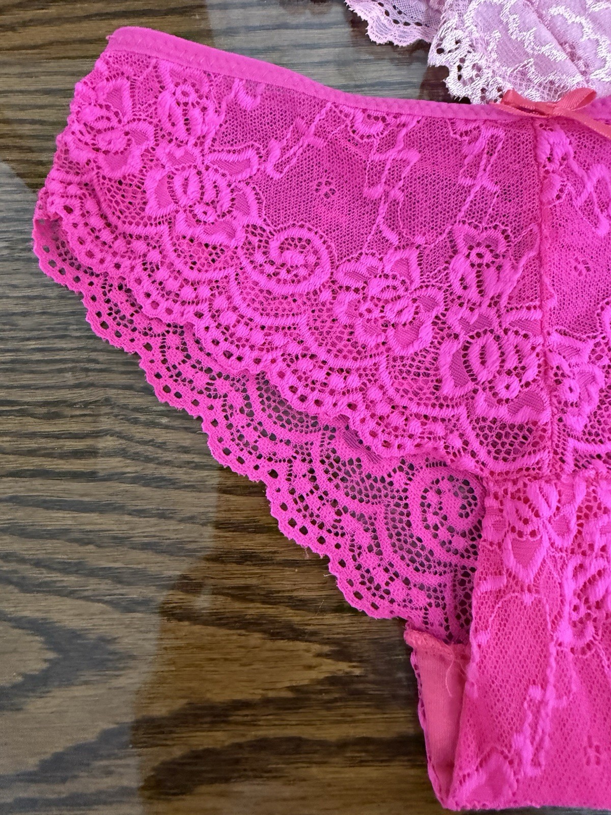 Womens – – Hot Pink Lacy Panties/Undergarment – Size Med