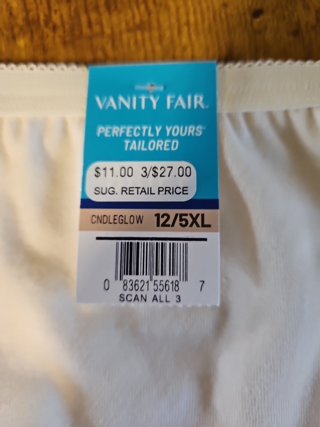 Vanity Fair Womens Perfectly Yours Cotton Brief Panty 15318 Ivory Sz 12 5XL