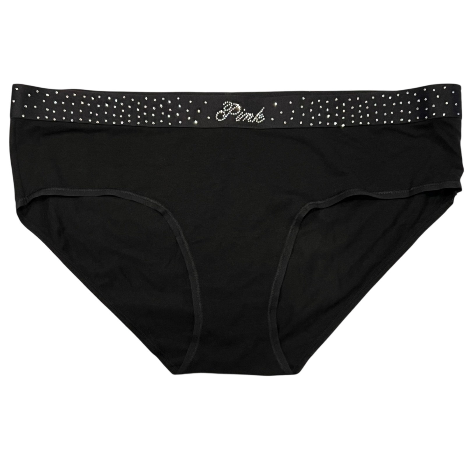 NWT VICTORIA’S SECRET PINK Hipster Pantie Sz XS-L-XL-XXL Black Bling