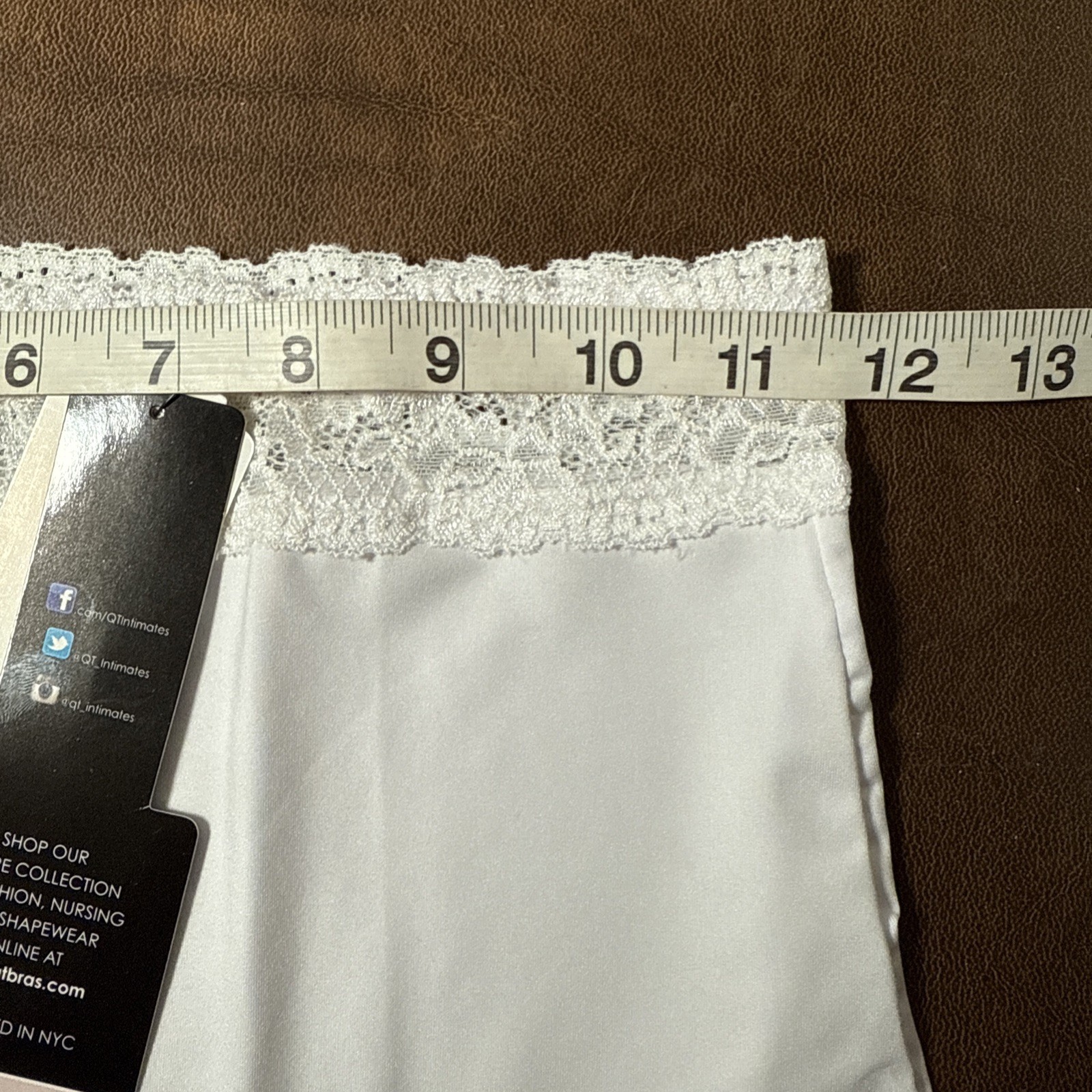 NEW QT Intimates White Lace Waist Light Support Tummy Control Panty Brief Sz M