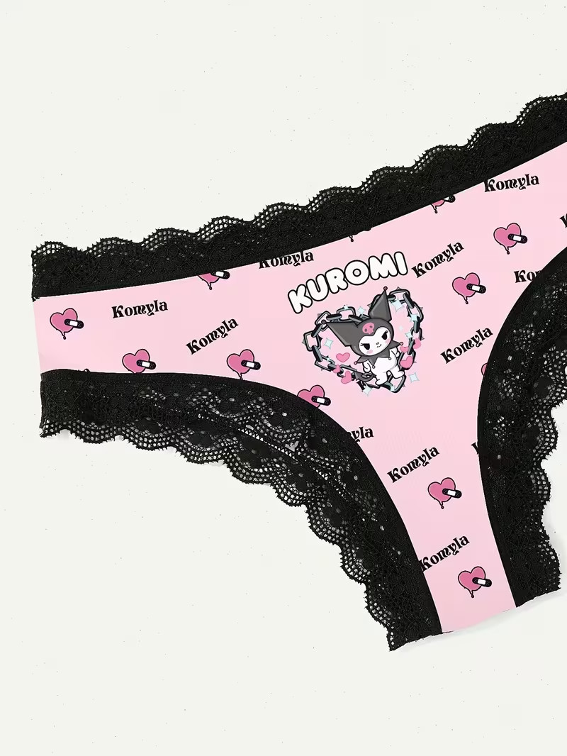 Sanrio Hello Kitty & Friends Kuromi Cartoon Kawaii Cheeky Panties – Pack of 3