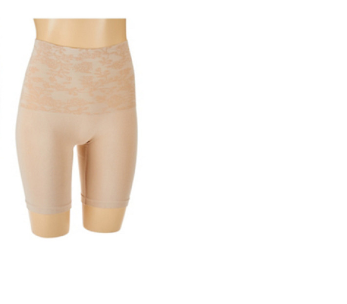 BREEZIES Seamless Jacquard Long Leg Control Brief-Sunbeige-Small-A272957