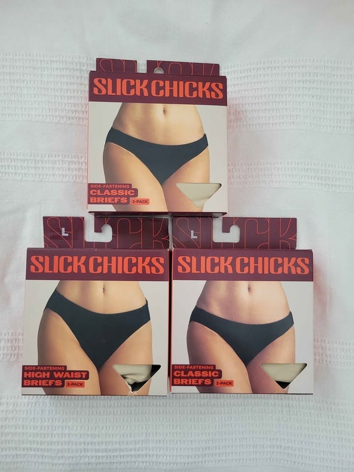 Woman’s Briefs Bundle- (3 Packs=6 Pair)-Slick Chicks- Brand New! Each box has 2