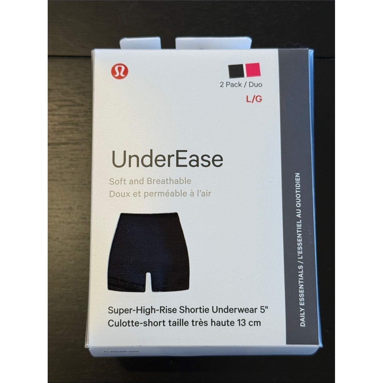 Lululemon UnderEase Super-High-Rise Shortie Underwear 5″ 2-Pack Large NWT