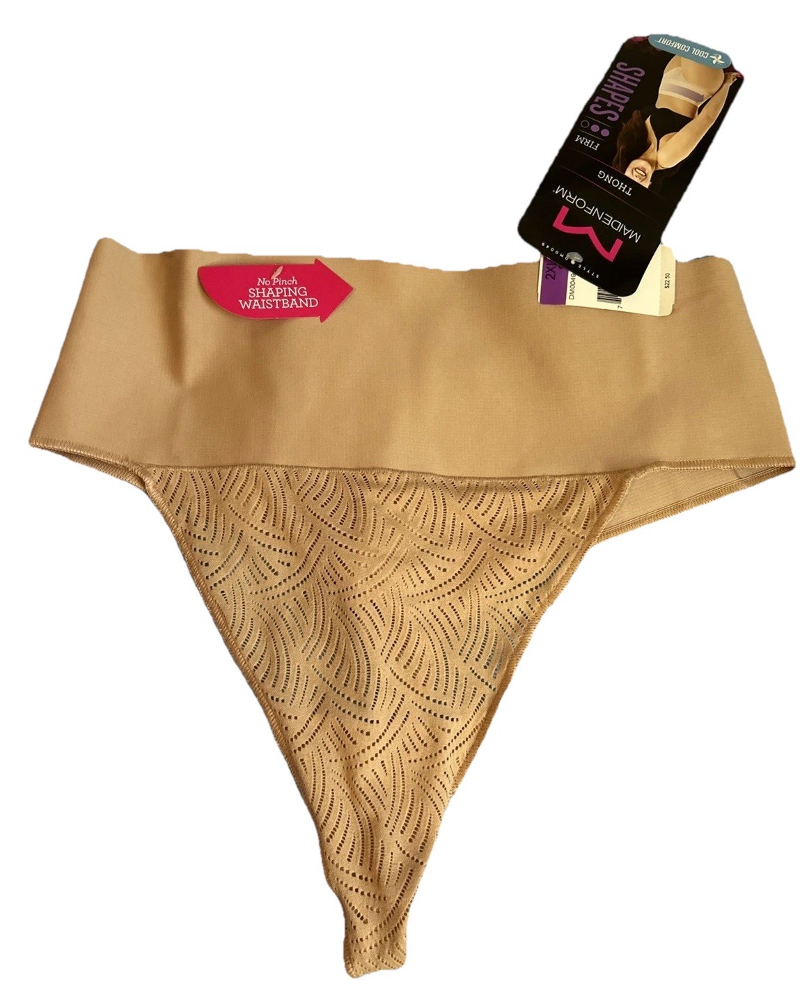 Maidenform 2XL Thong Cool Comfort Firm Shape Waistband tagless NWT