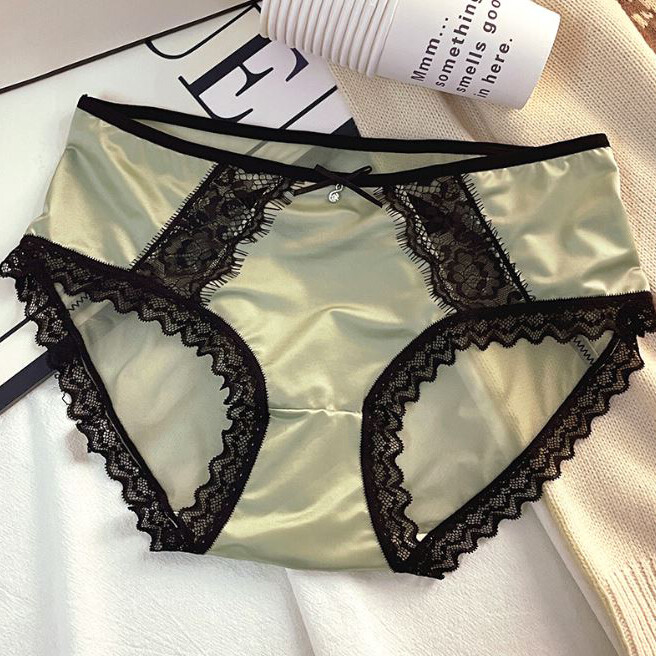 Lot 5 Packs Womens Sexy French Lace Sheer Satin Panties Briefs Cheeky Underwear