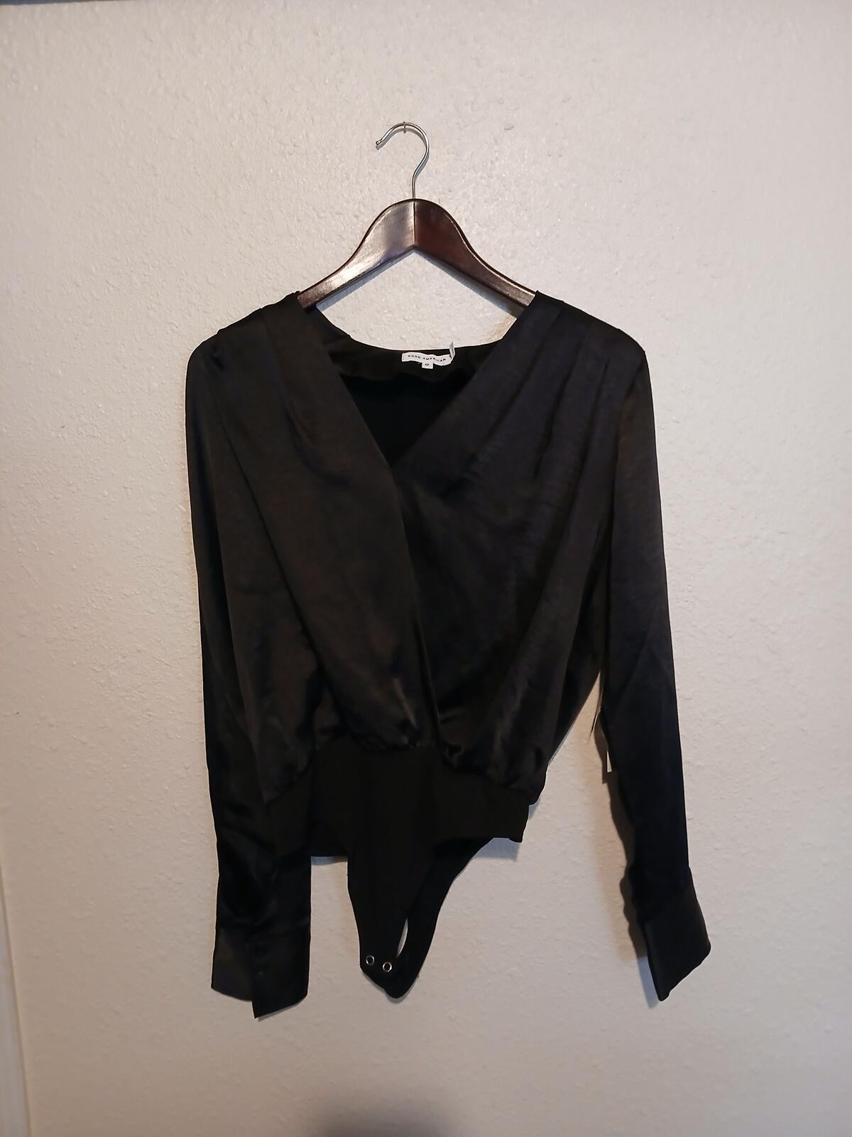 Good American Black Long Sleeve Bodysuit Size 0
