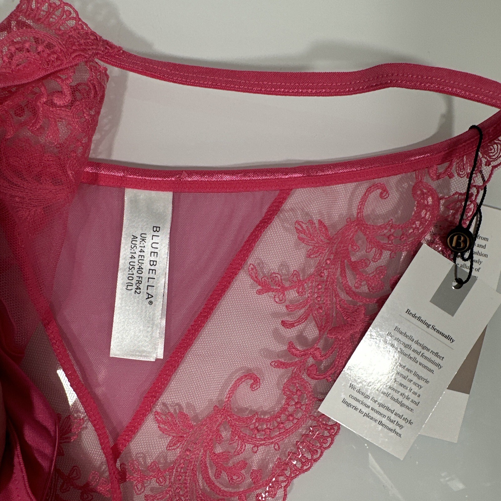 NWT $30 Bluebella [ Large 10 US ] Marseille Panty in Fandango Pink #T1632