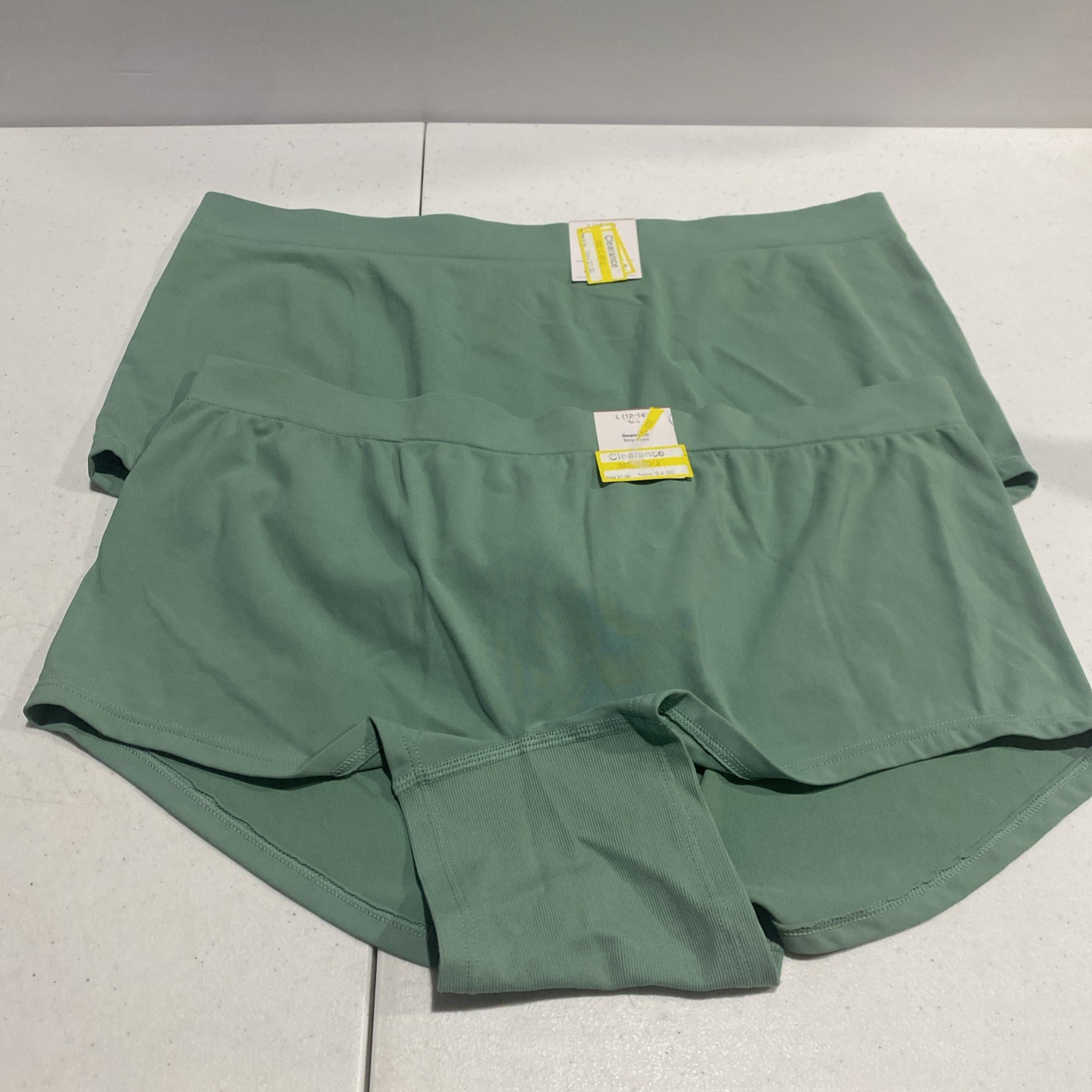 X2 NWT Auden Women’s Seamless Boy Shorts Light Green Size Large (12-14)