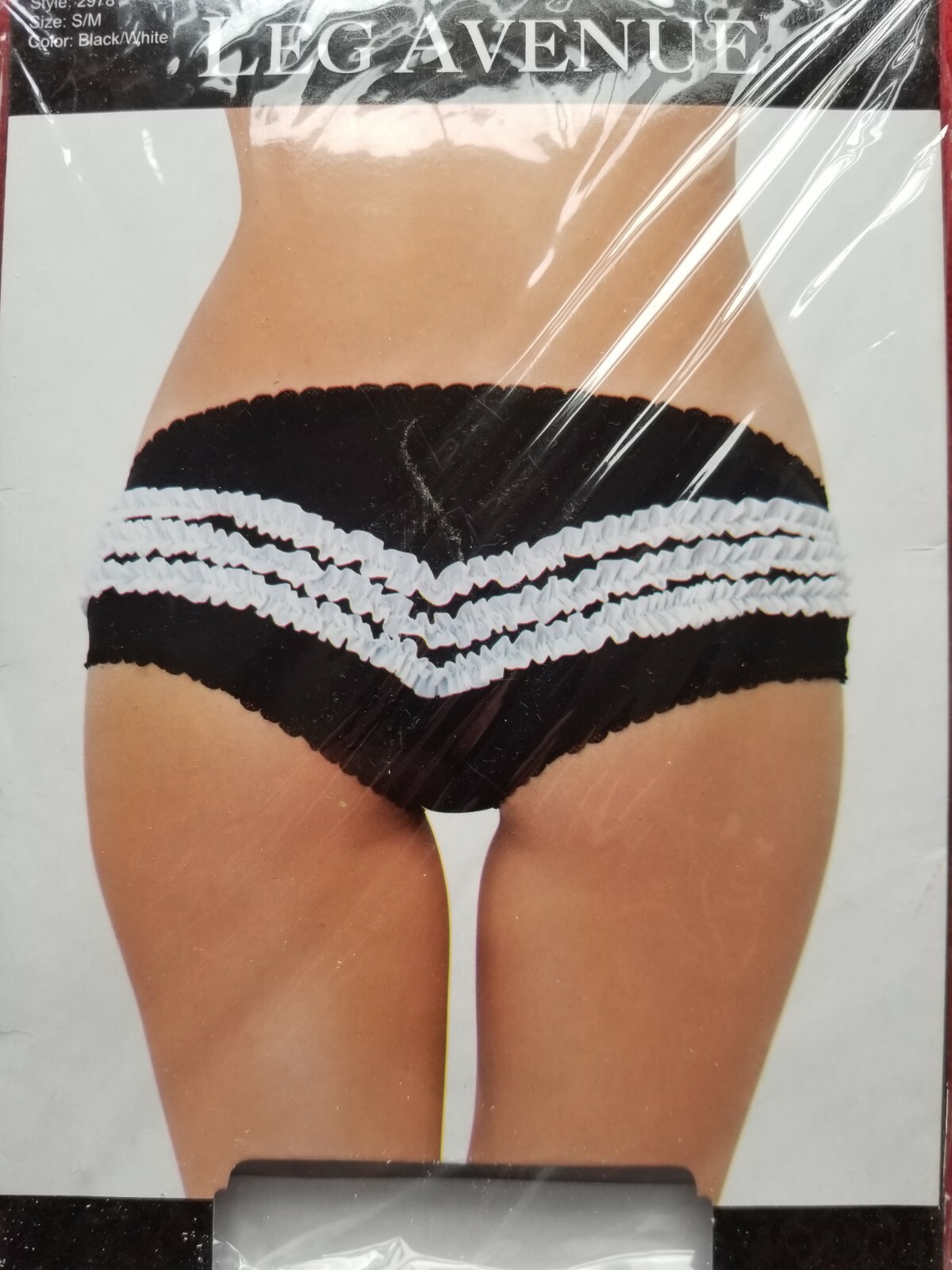 Leg Avenue Contrast Ruffle Back Panty Size S/M