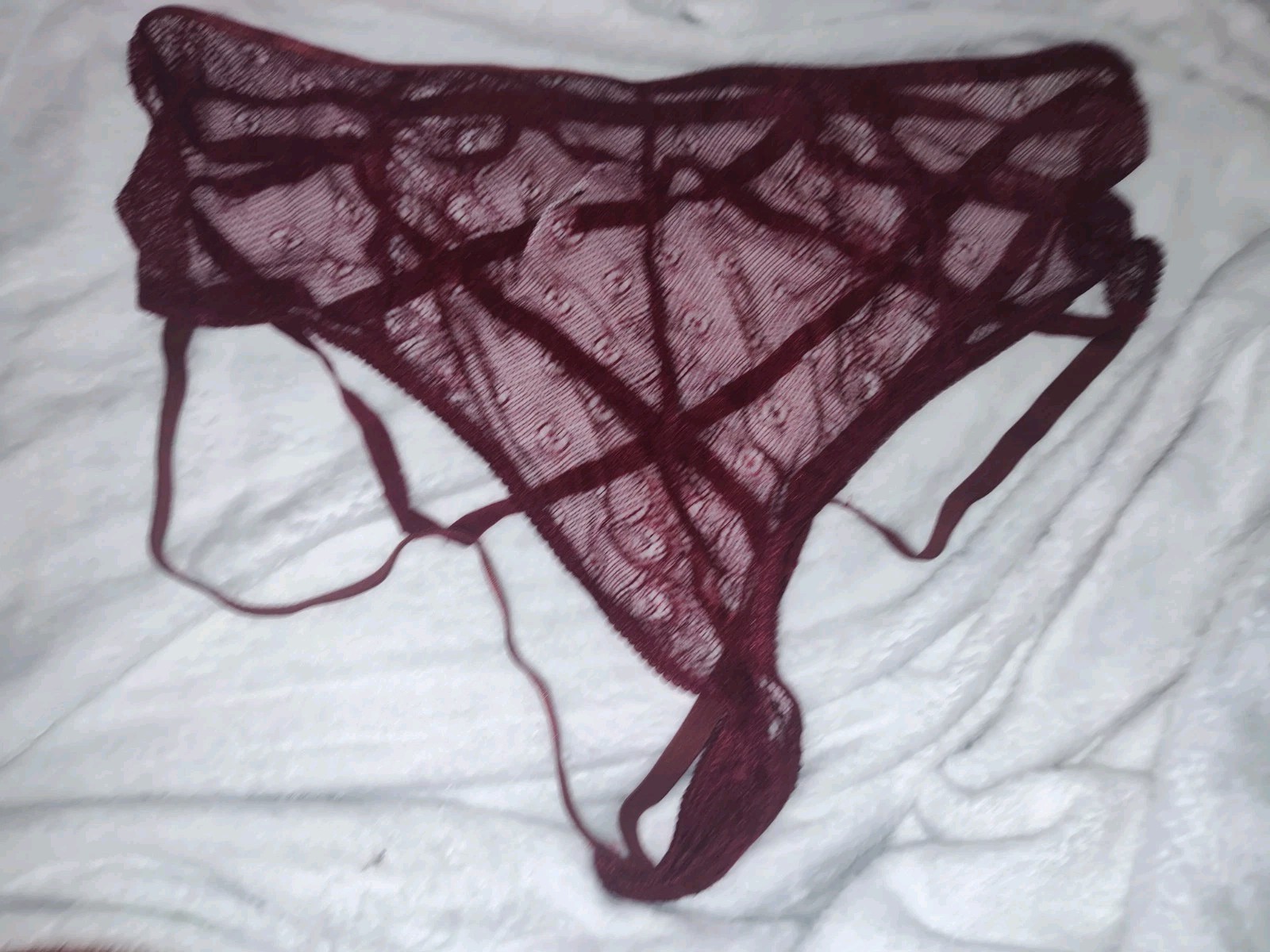 Wine Queen Size Sexy Caged Backless Panty