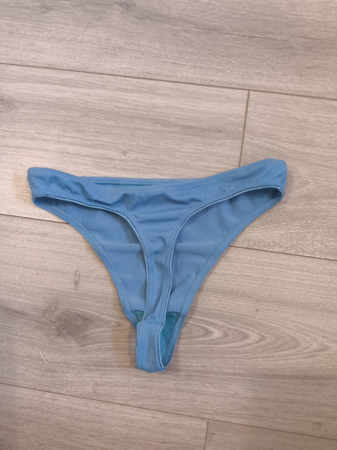 BNWT Deep Teal Blue High Cut Classic Tanga Thong Size 6-8