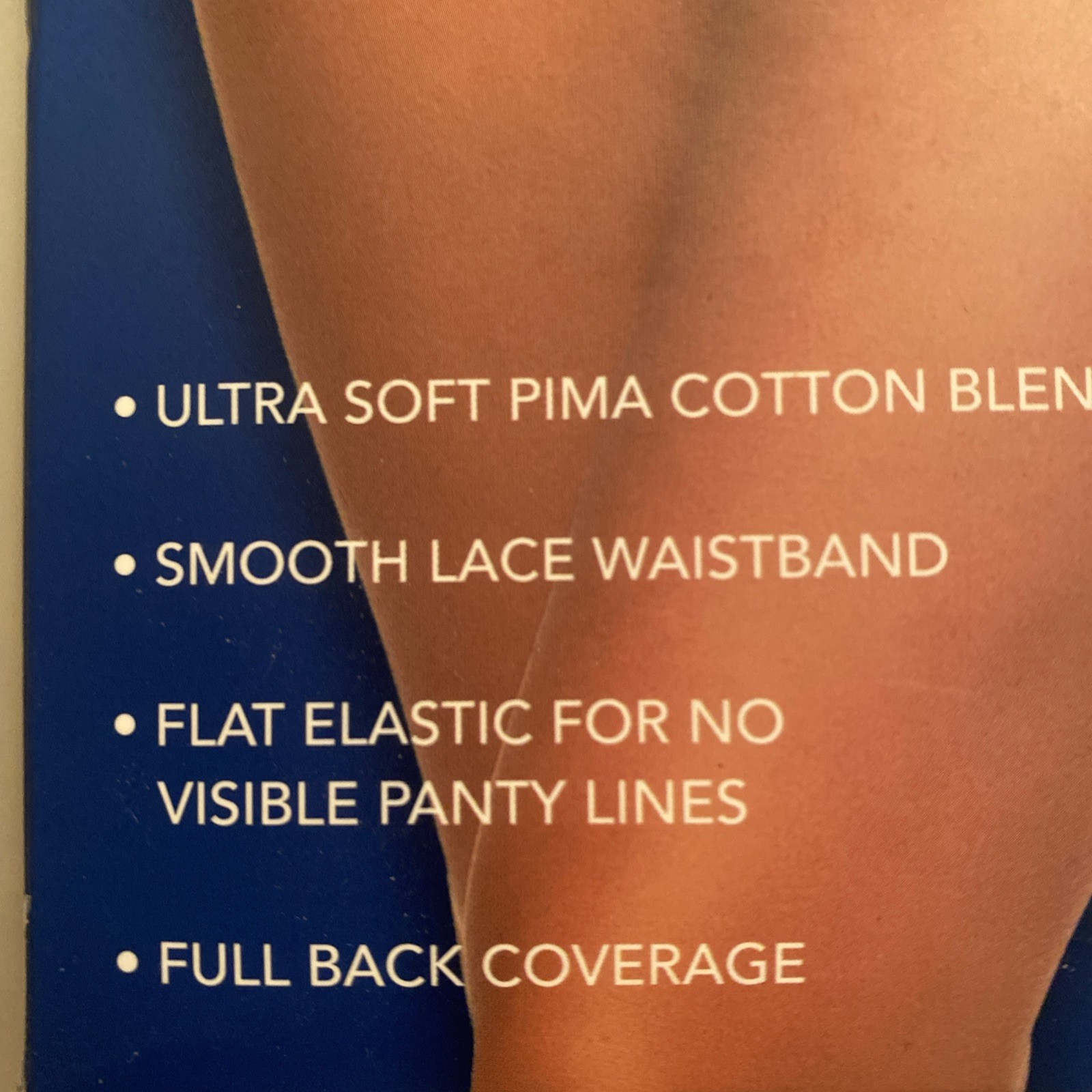 Felina Pima Cotton Blend Hi-Cut Panties Lace Trim 6 Pack Womens Med Or Large NIP