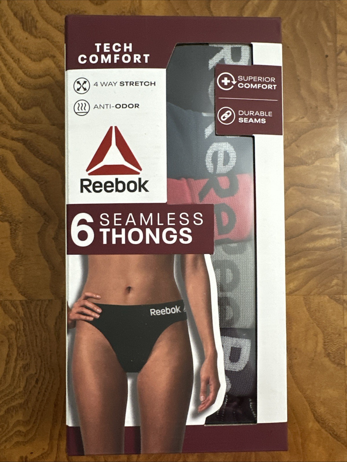 NWT Reebok Women’s Seamless Thong 6-Pack Size Assorted Colors 2XL 20-22 2X-Large