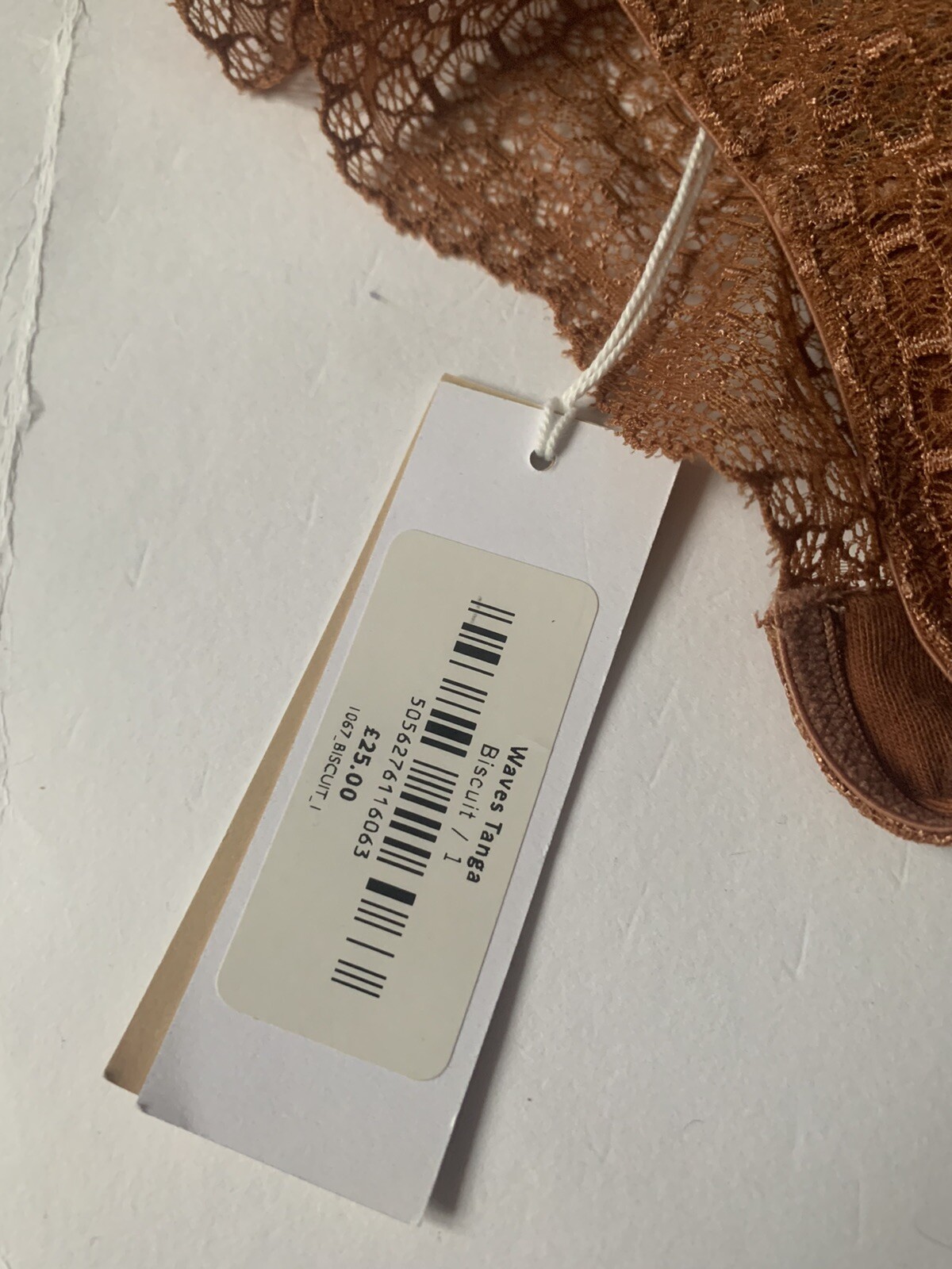 Beija London Waves Tanga Biscuit Brown Size 1 Approx 10 BNWT Freepost