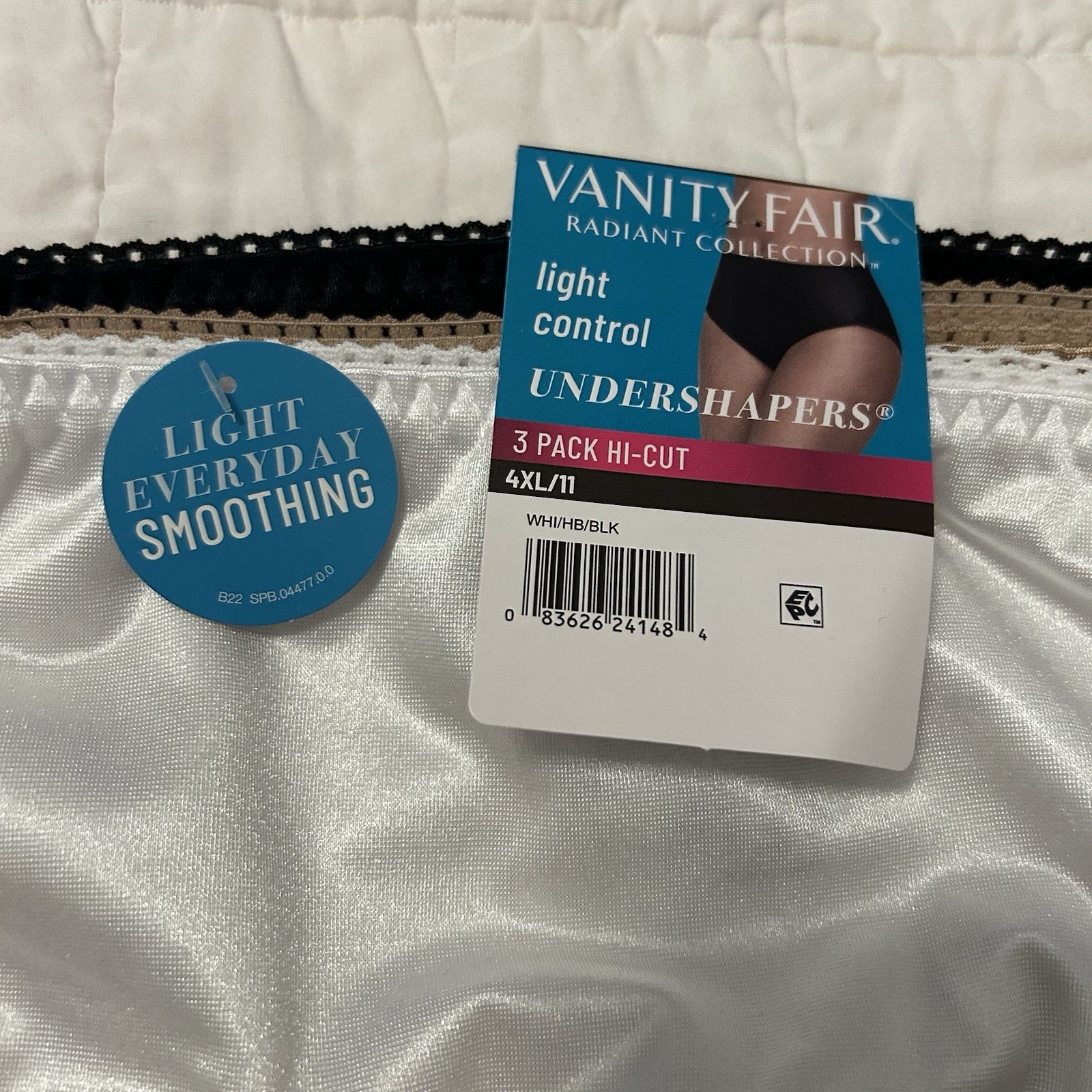 New NWT Vanity Fair 4XL/11 Light Control UNDERSHAPERS 3 Pack Hi-cut Underwear