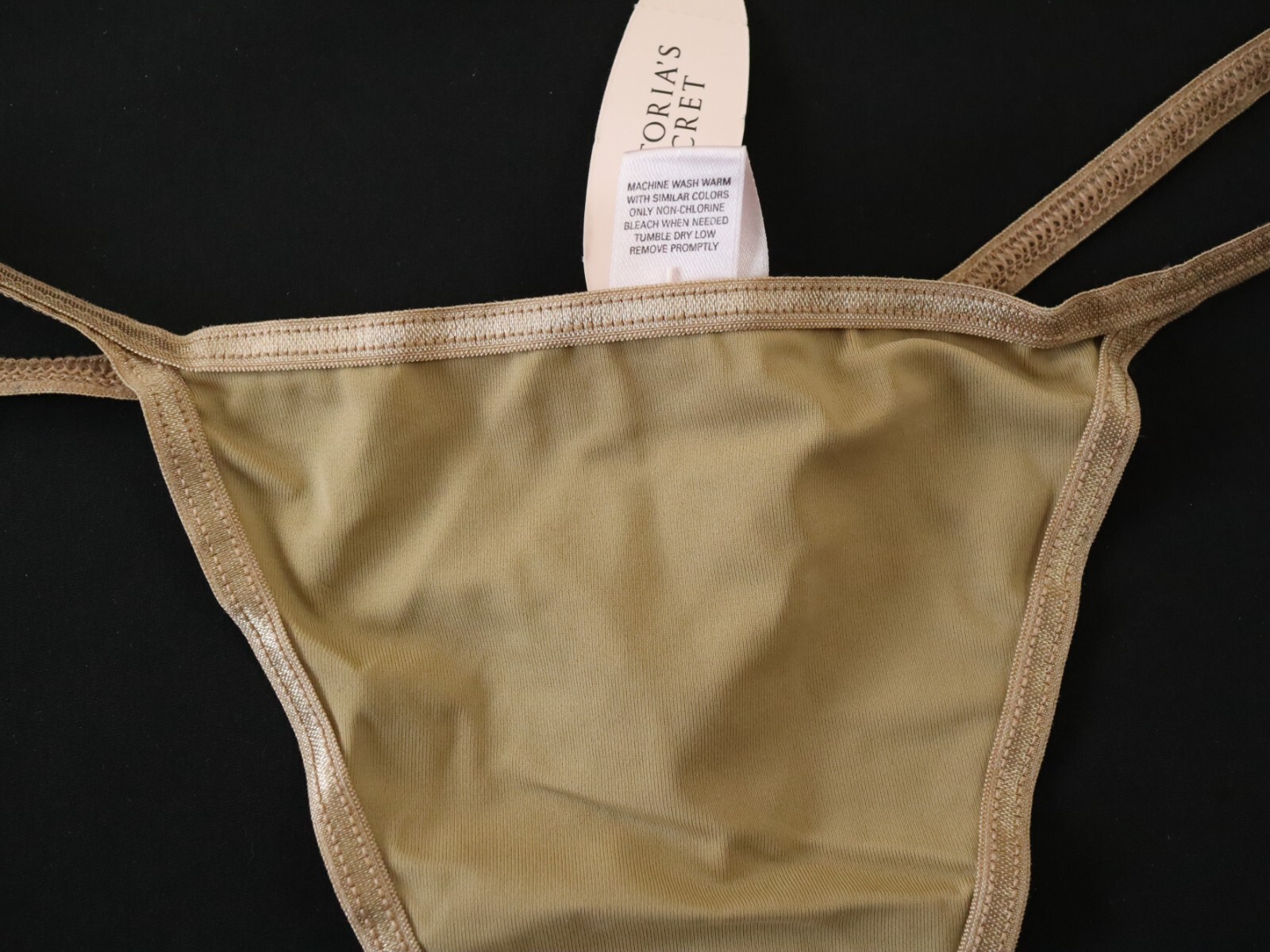 1 NEW Victoria’s Secret VTG Y2K Tactel Satin V-String Thong Panties LARGE