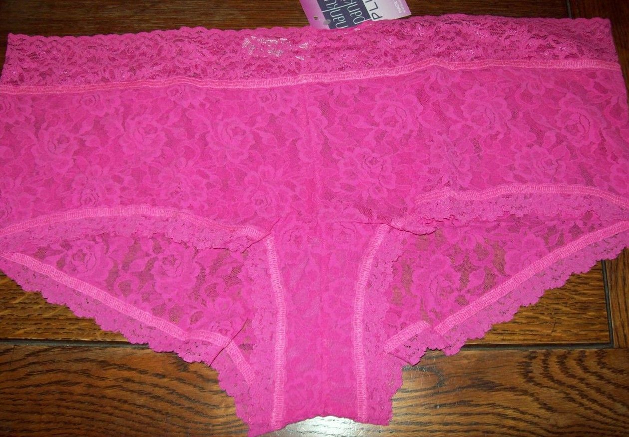 NWT HANKY PANKY STRETCH LACE BOYSHORT PANTIES 481281X HIBP PINK 3X