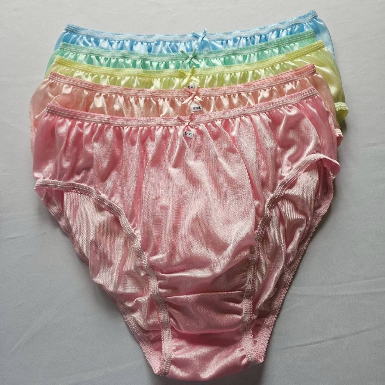 6Pcs Bikini Plus Underwear Nylon Woman Panties Briefs Light Soft Mid-Waist/3XL