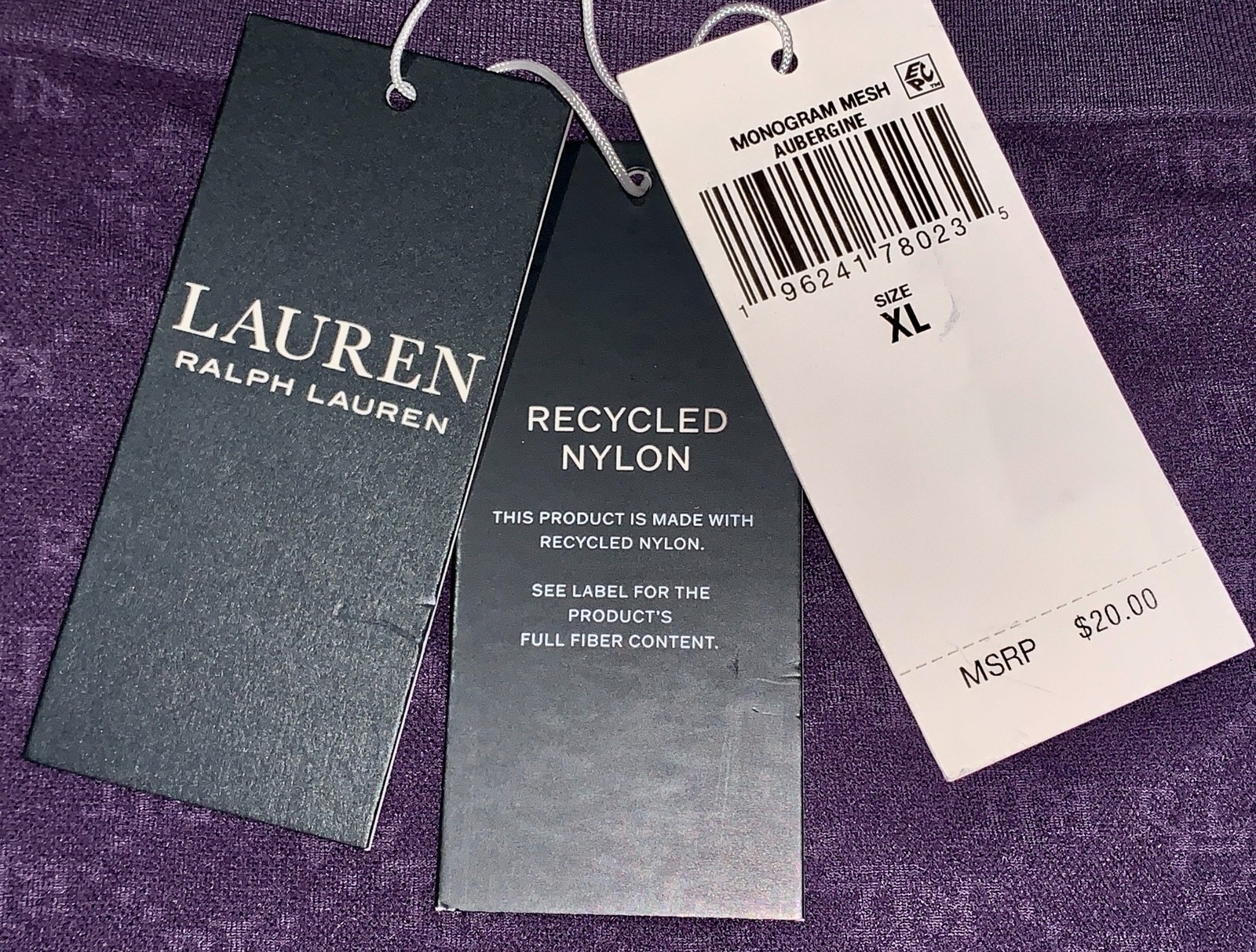 POLO RALPH LAUREN Monogram Mesh Aubergine Purple Bikini Panty Womens XS S M L XL