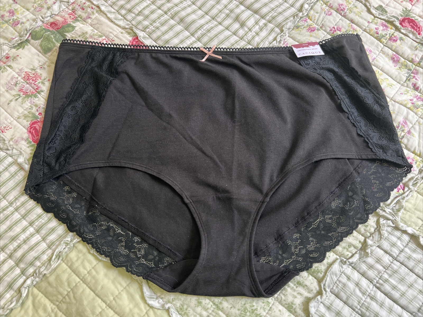 NEW LANE BRYANT CACIQUE COTTON FULL BRIEF W/ LACE WAIST 18/20 Lot Of 2