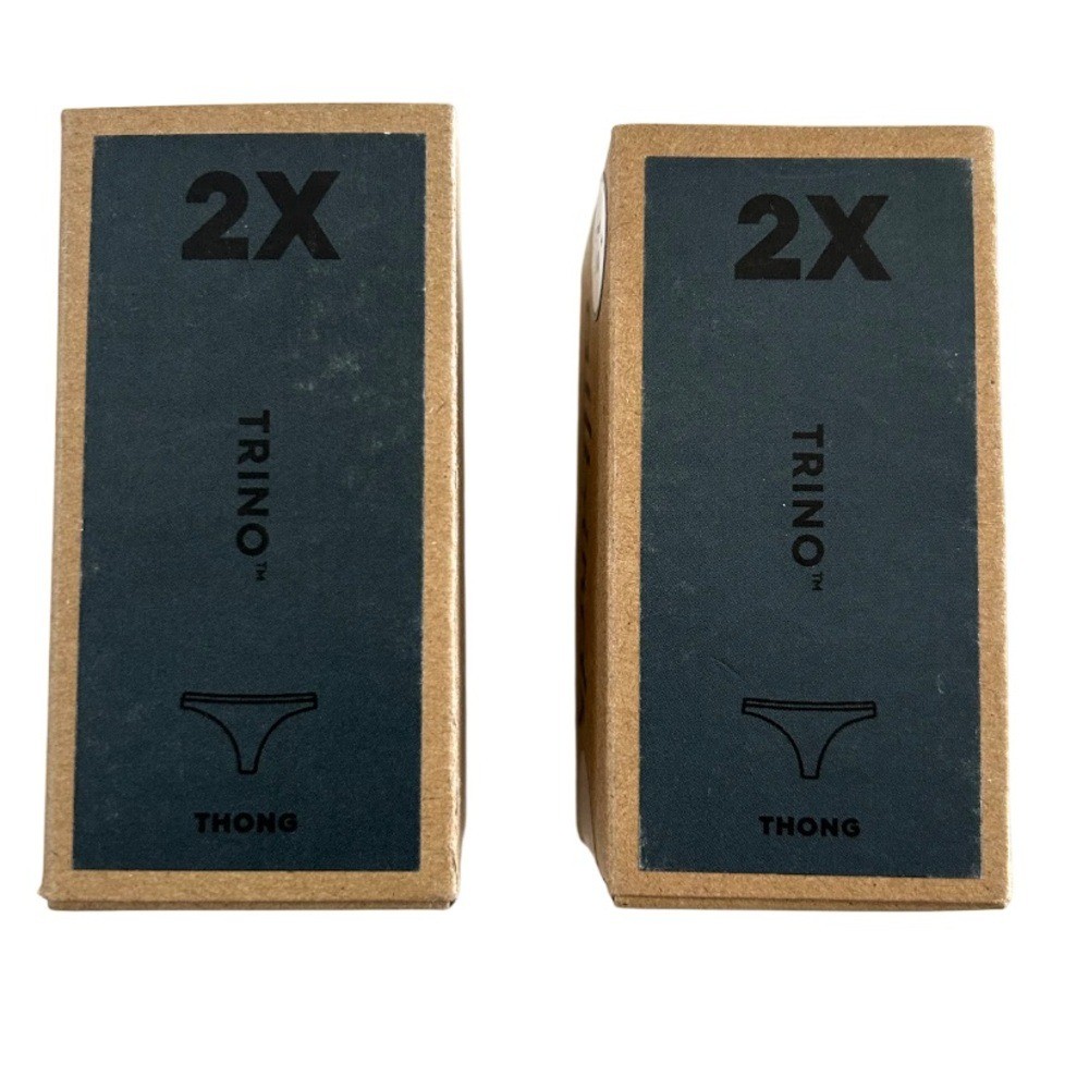 Allbirds Women’s Thong Underwear set of two 2X storm grey lyocell Wool blend NEW