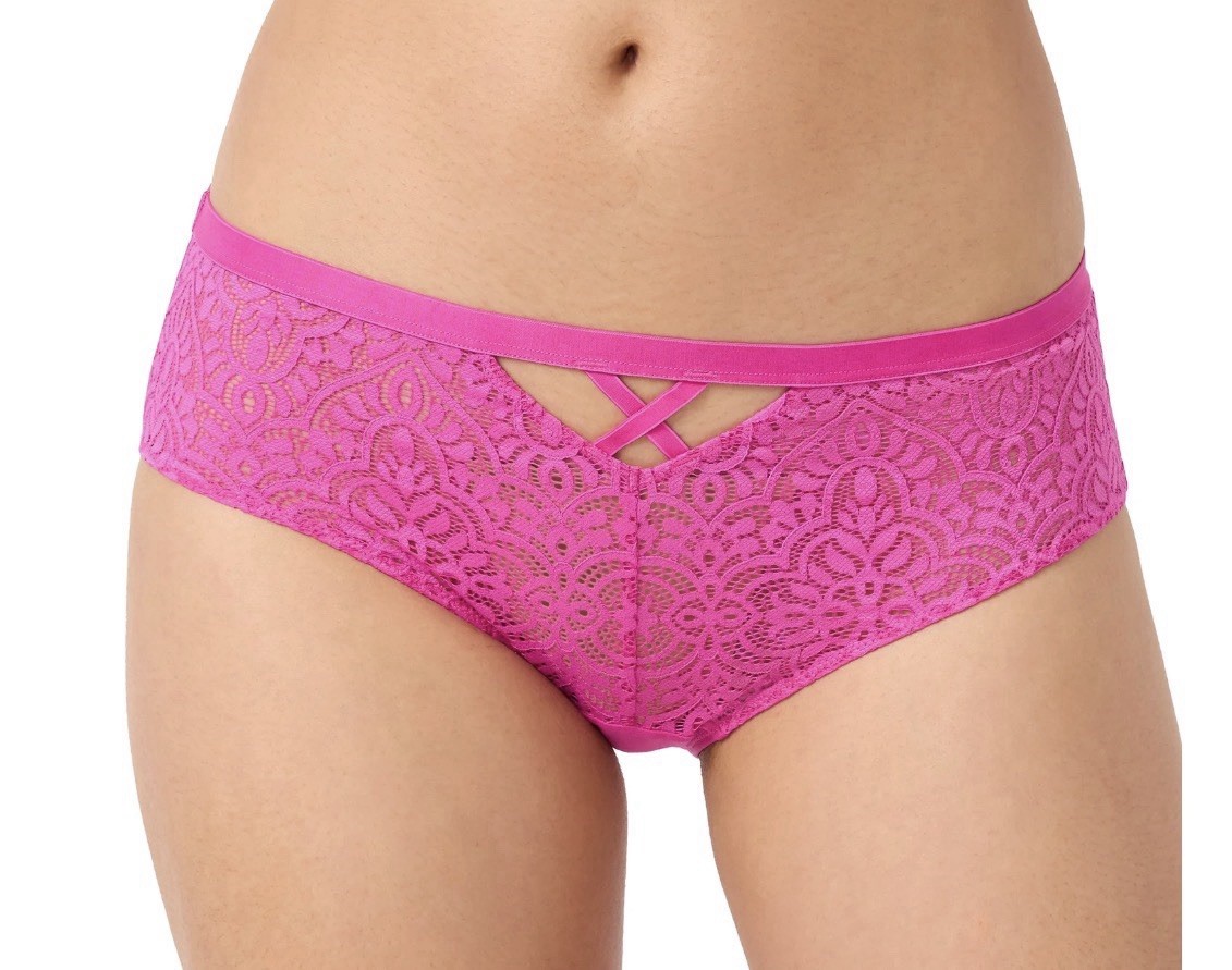 Adore Me 2 Pk Dakota Hipster Violet Black Panty Lace Mesh Sz S