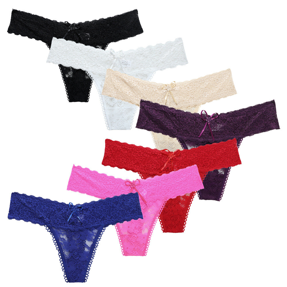 7PCS/LOT Sexy Womens Thong Panties G string Briefs Bikinis Lingeries Underwear