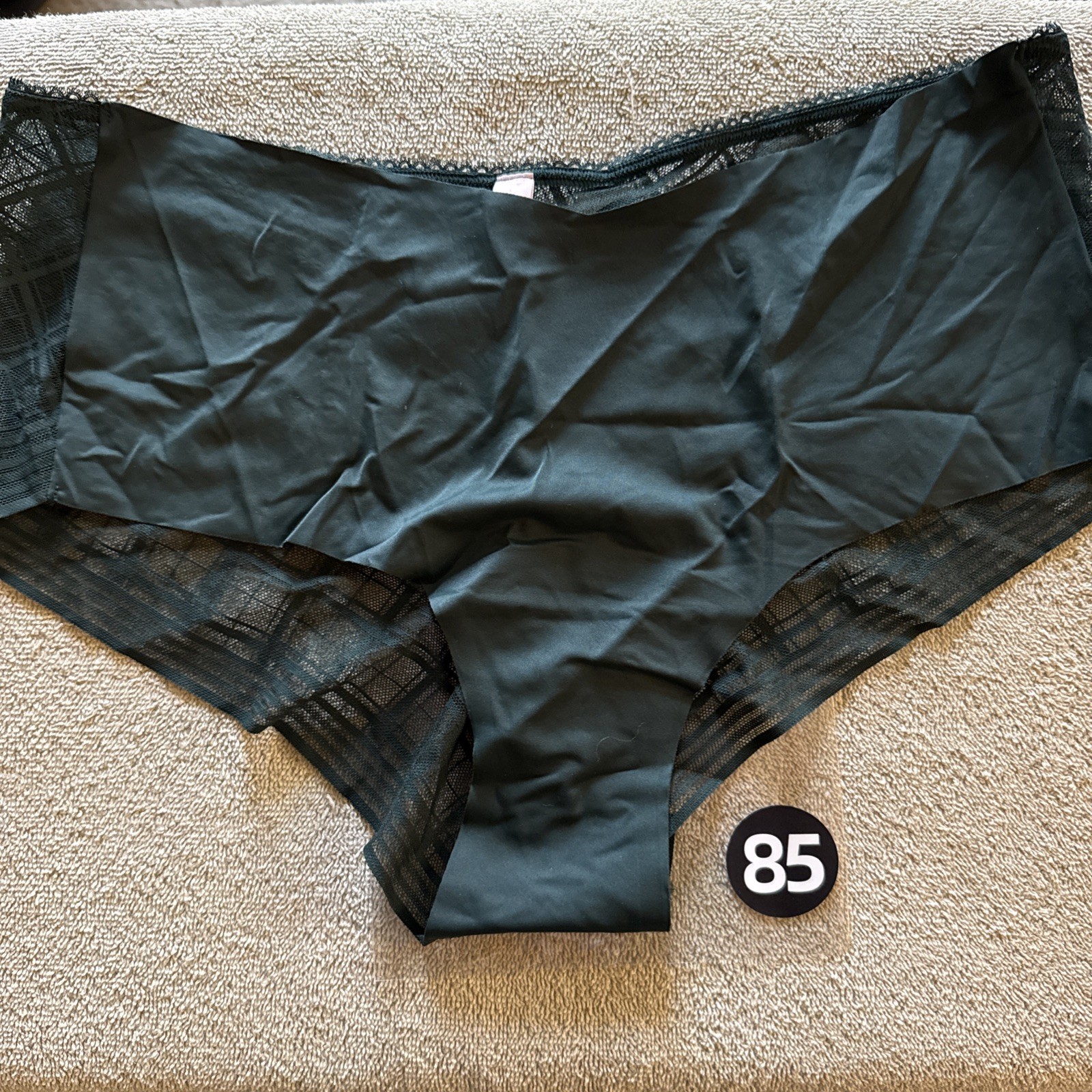 Victoria’s Secret Xl Green Plaid Mesh Back No-Show Cheeky Panties