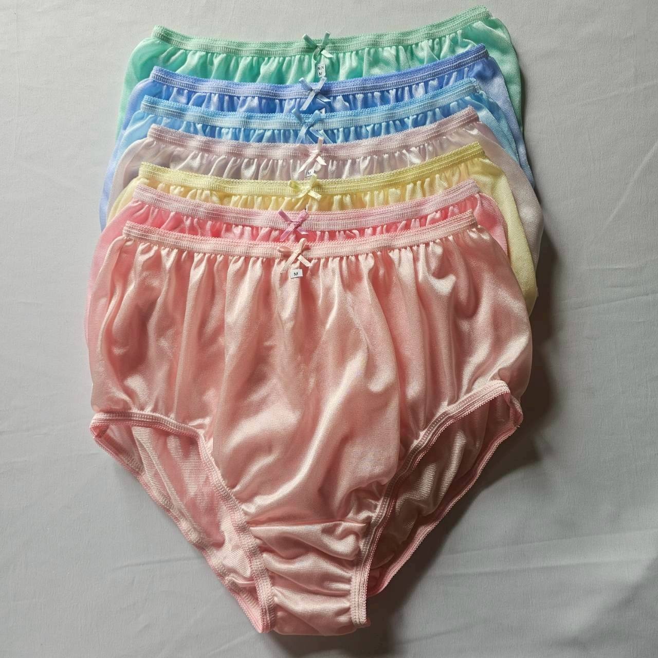 7pcs Underwear Granny Panties Women Nylon Silky Soft Briefs High Waist 28″-34″ M