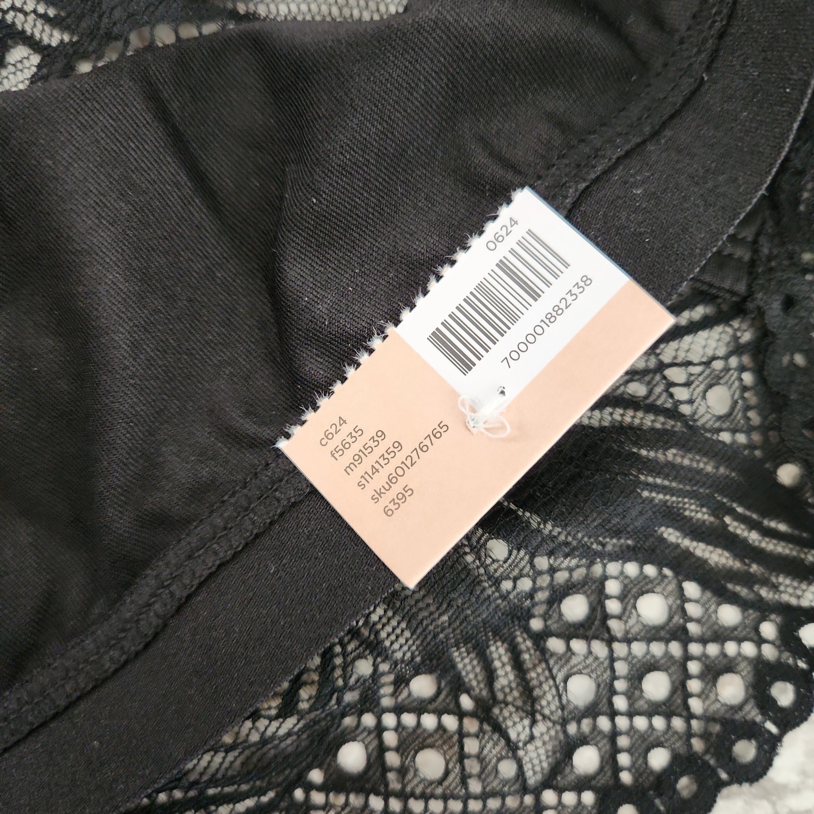 Cacique Lane Bryant Floral Lace No Show Hipster Panties Black Sheer Sexy 10/12