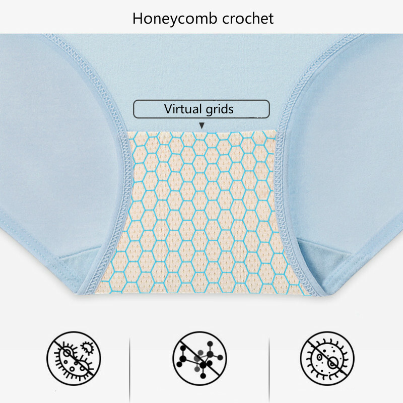 Lady Cotton Smooth Panty Briefs Antibacterial Breathable Lingeries Knickers Soft