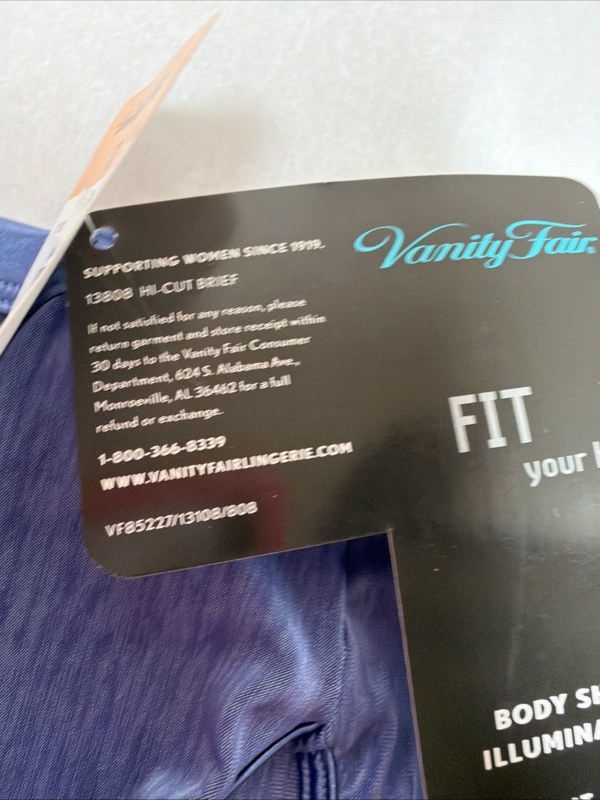 VANITY FAIR ILLUMINATION HIPSTER WOMANS SIZE 7 SHINY Nylon BLUE / PINK NWT 2Pair