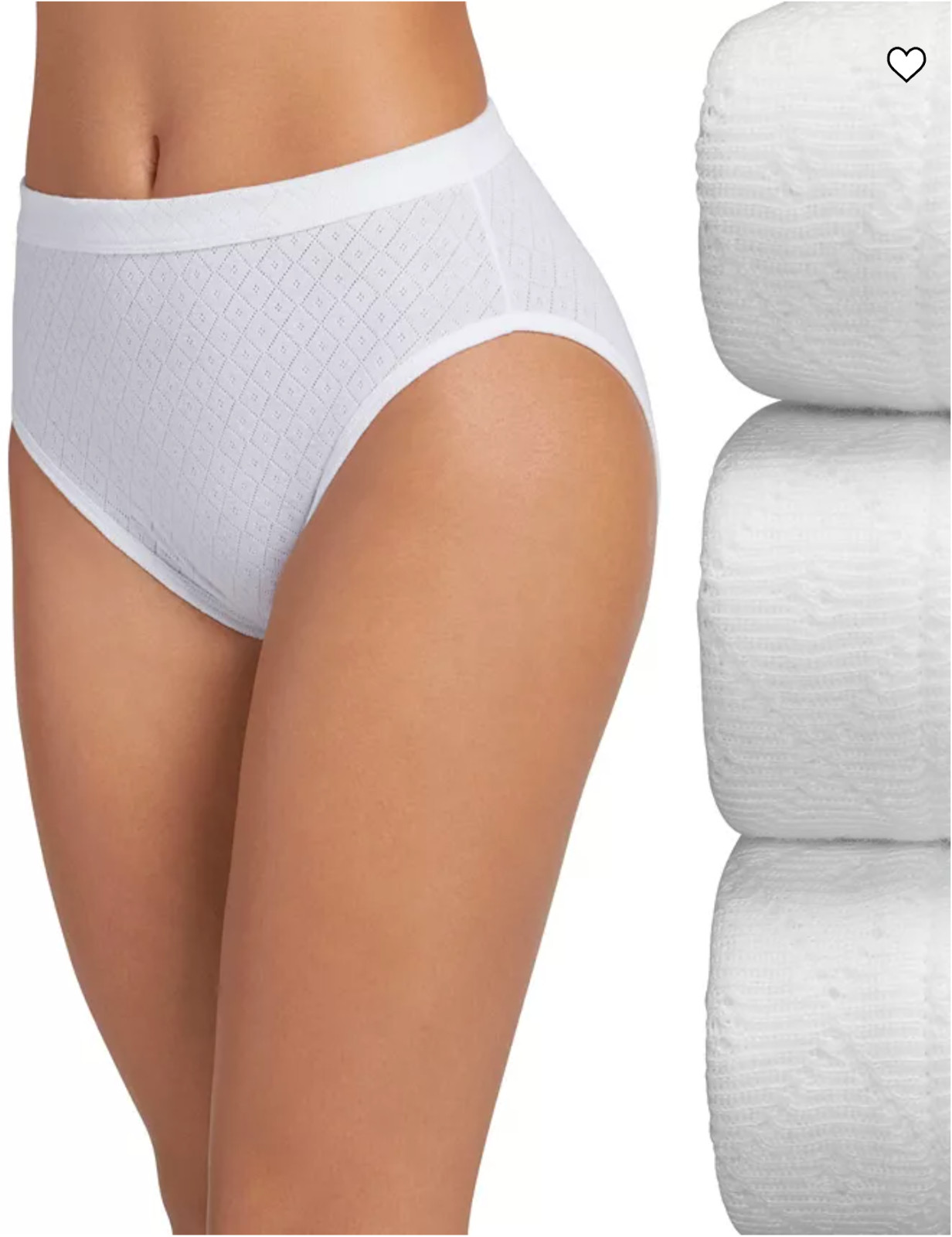 Women’s Jockey 3-Pack French Cut Classic Breathe (White) 100% Cotton Underwear