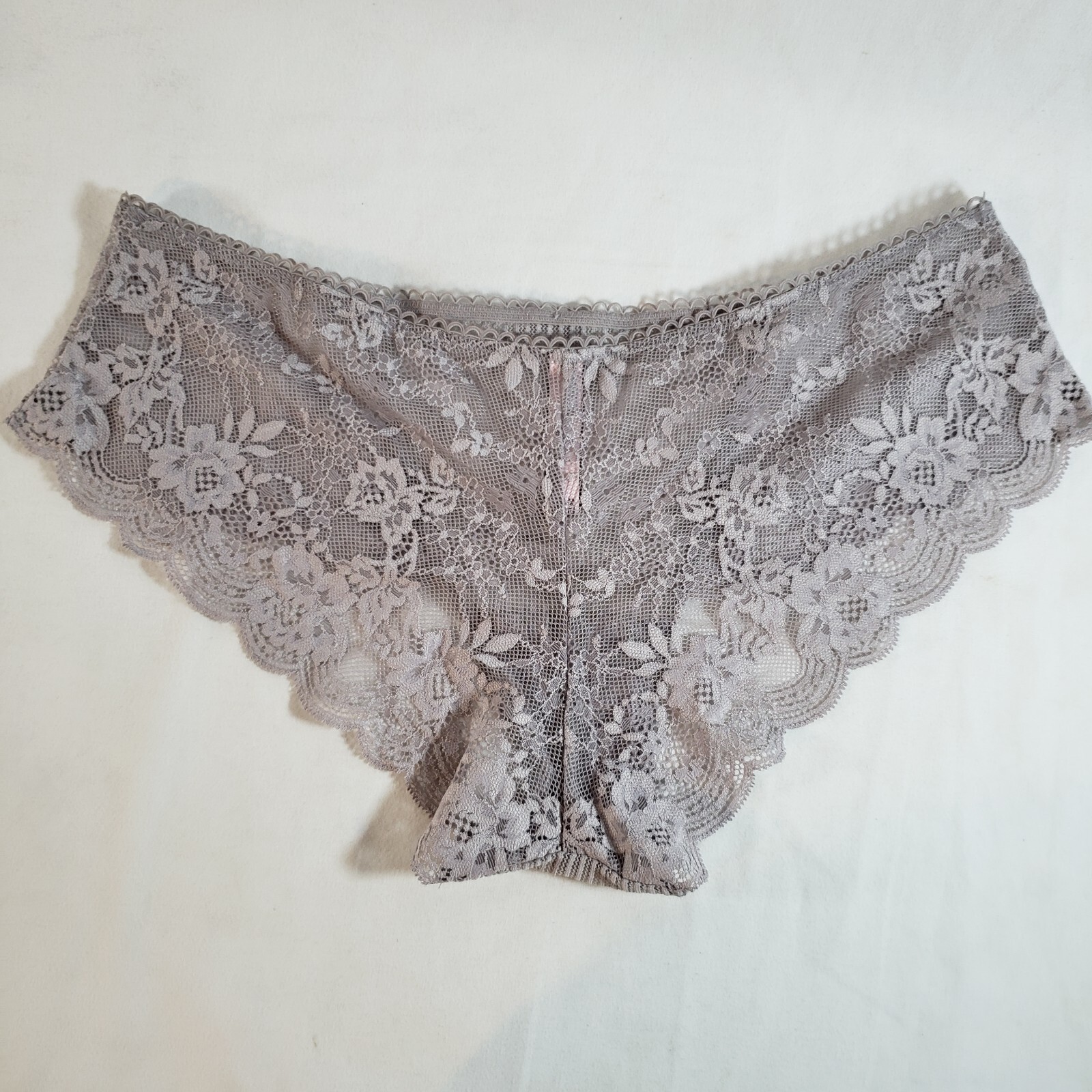 Victoria’s Secret Dream Angels Cheeky Large Purple Mauve Sheer Floral Mesh