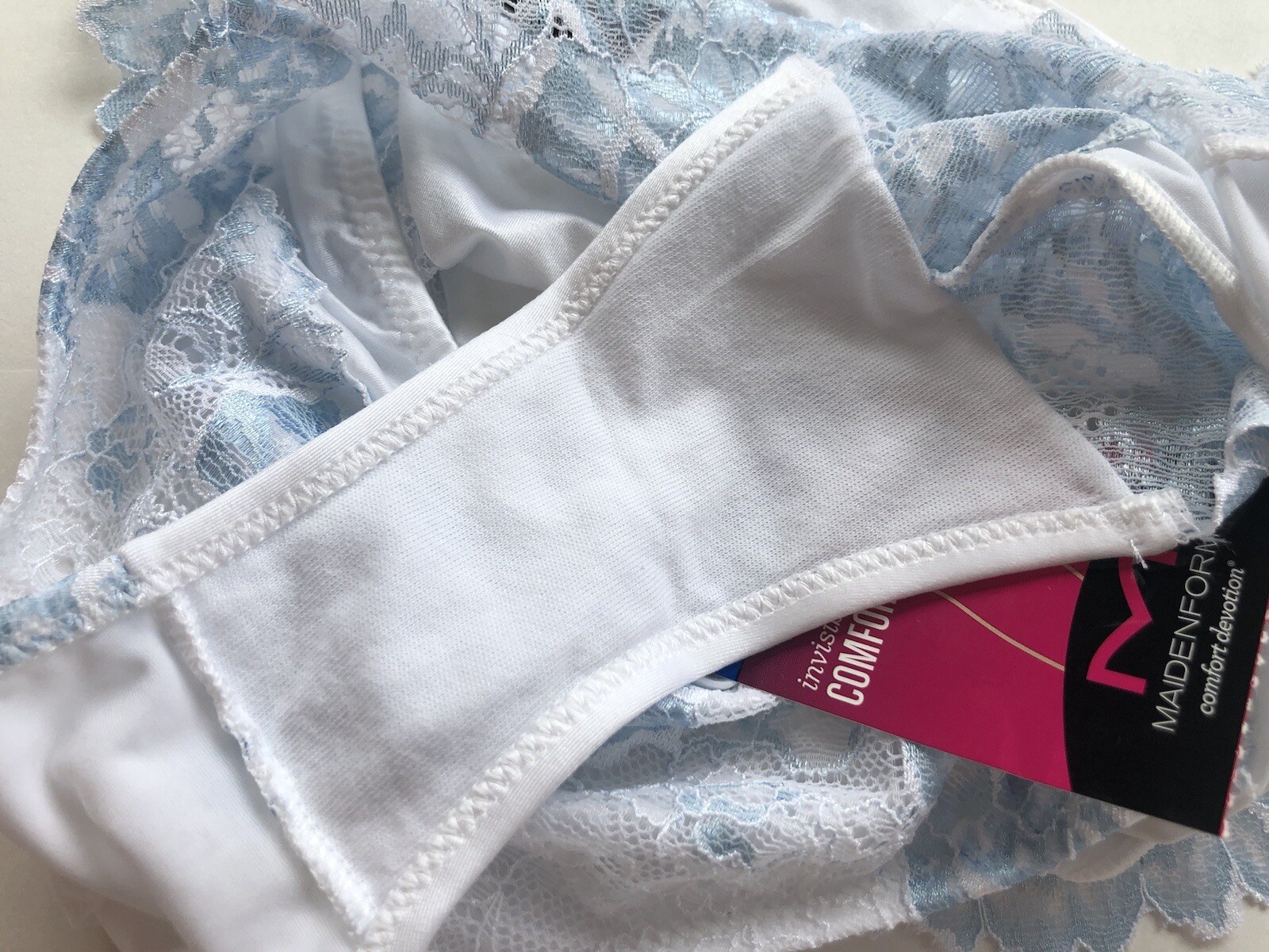 NWT Maidenform Invisible Comfort Tanga Panties 40159 2 PAIRS Size XL 8 White