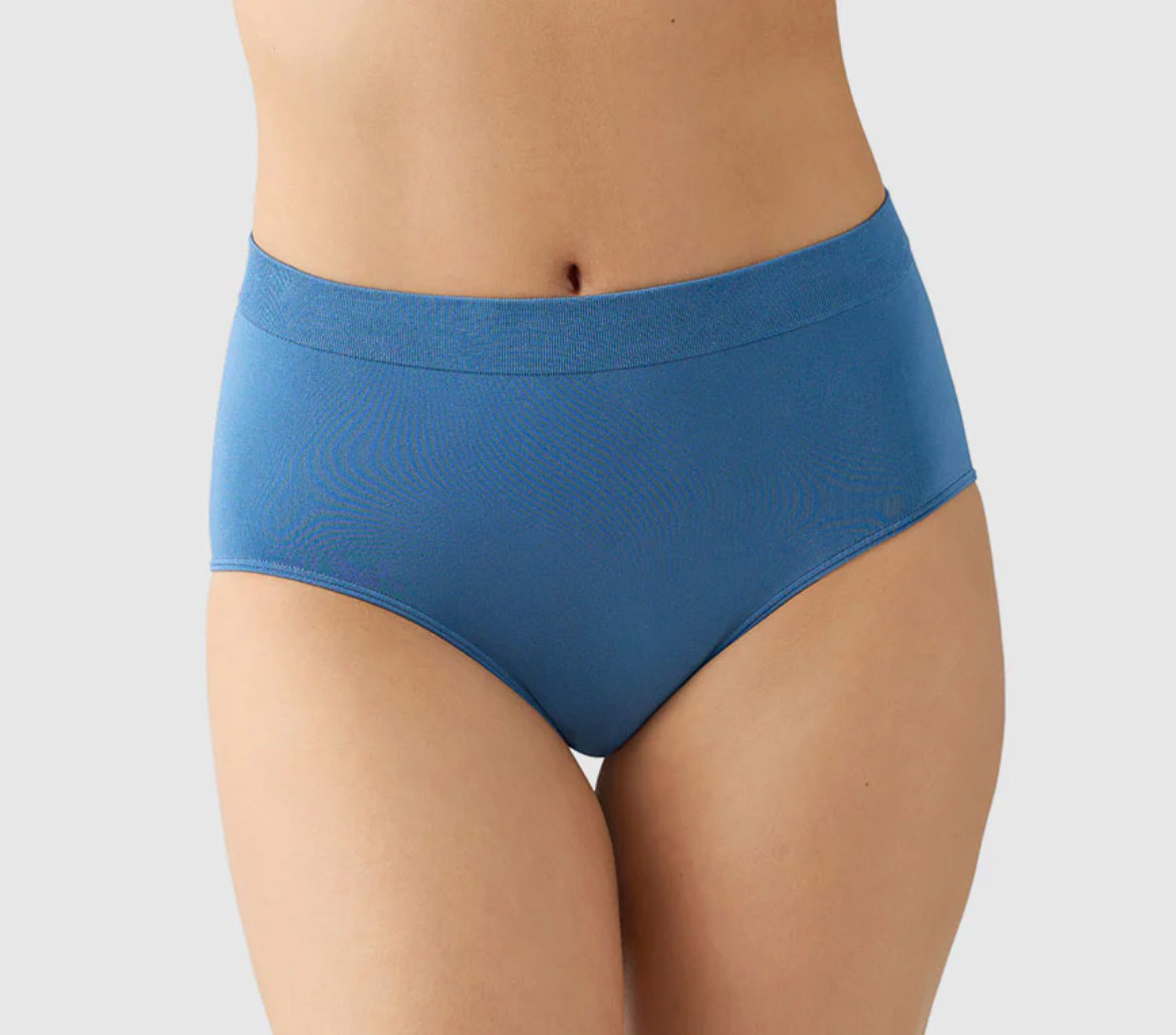 Wacoal LARGE (Size 7) B-Smooth Full Seamless Brief Panty NWOT 838175 Blue