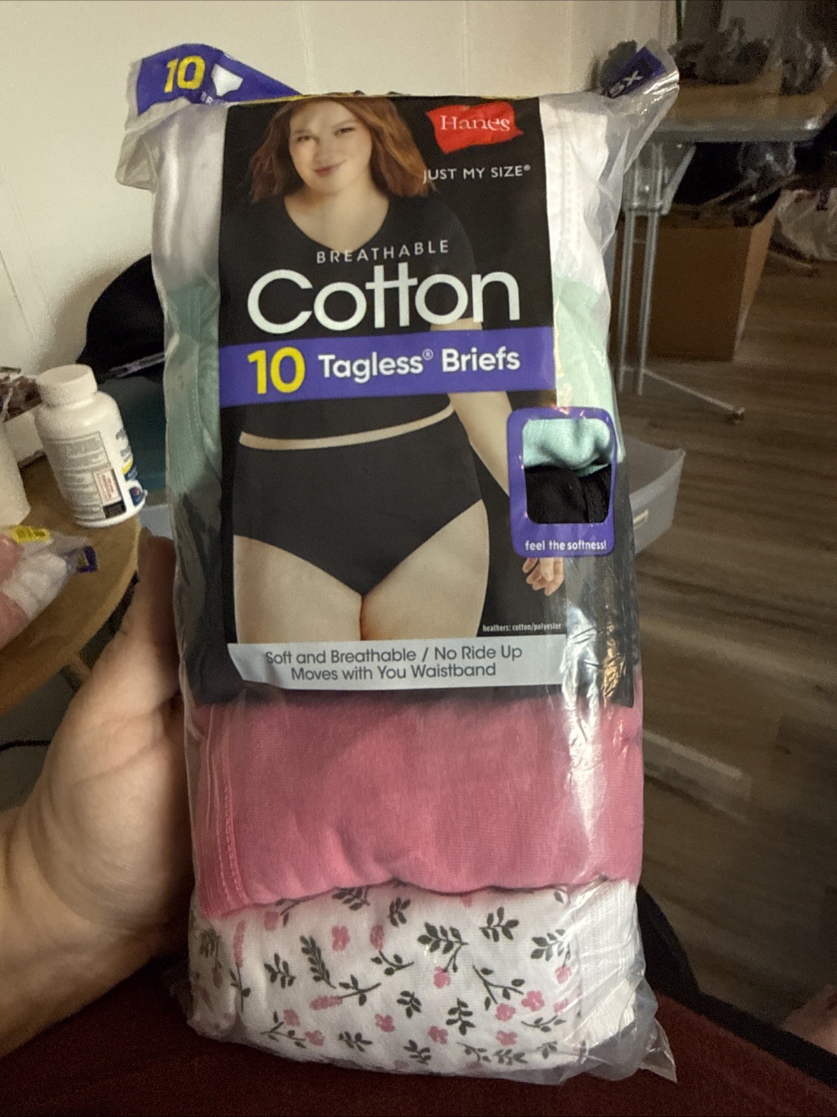 Hanes Breathable Preshrunk Cotton, Valu Pak 10 Tagless Briefs Size 13/5X