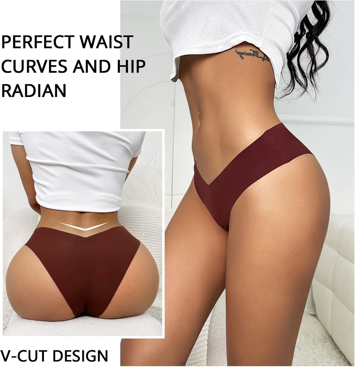 5-Pack Women’s Cheeky Underwear – Seamless Nylon Bikinis for Ultimate Comfort