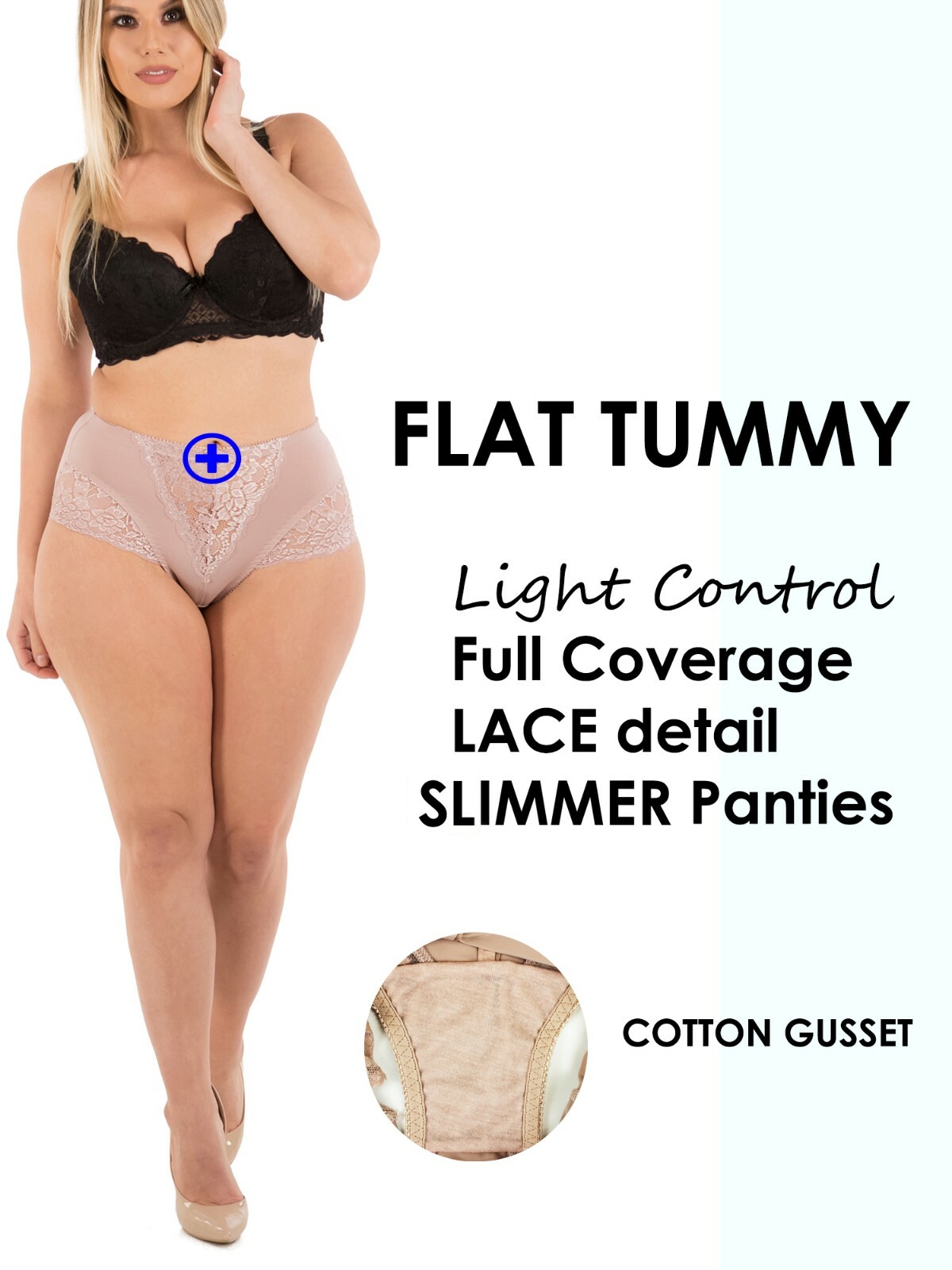 Womens Underwear Sexy Briefs Lace Light Tummy Control Panties S-Plus Size Girdle