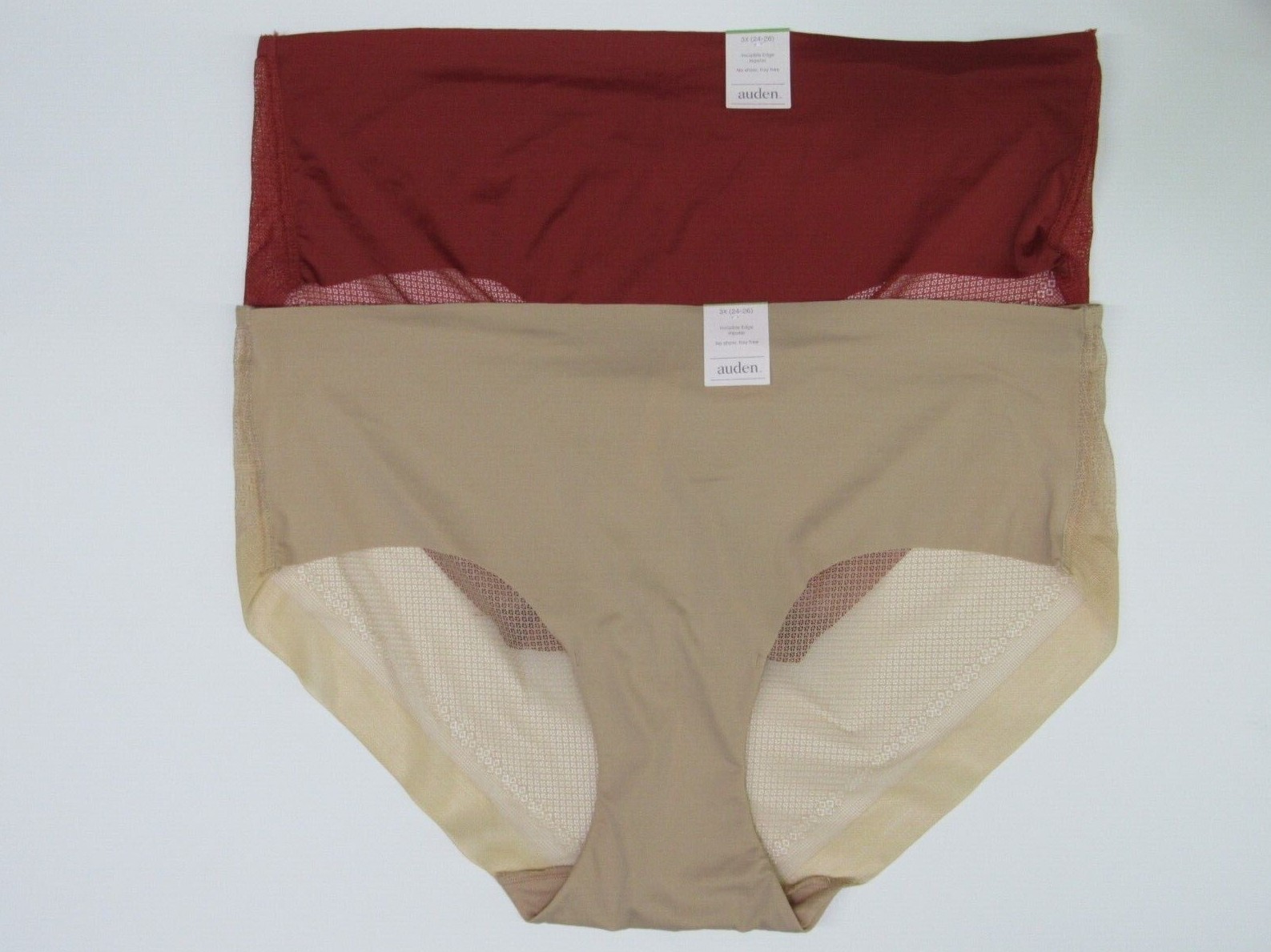 Women’s Plus Size Invisible Edge Hipster 2 Pack Panties Auden 3X (24-26)