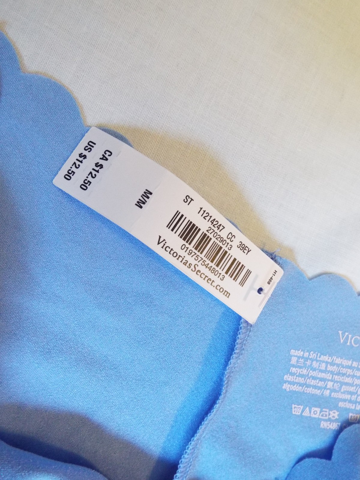Victoria’s Secret PINK No-Show Thong Panty Cameo Blue Med new with tag